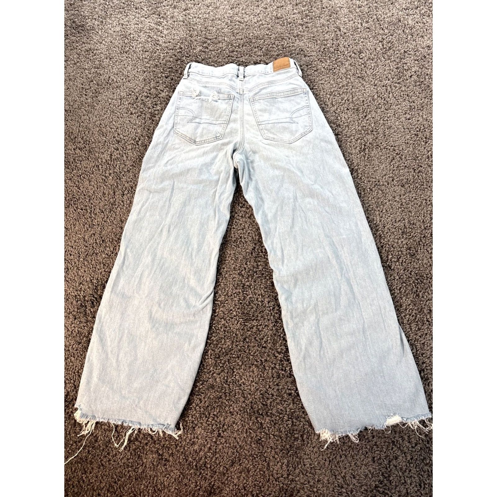 American Eagle Outfitters VINTAGE American Eagle Outfitters Jeans 4 Short Blue Super High Rise Baggy Wide Leg Distressed Jeans Women 90s Y2K Curvy Inseam 29 Womens Size 27" / US 4 / IT 40 - 7 Thumbnail