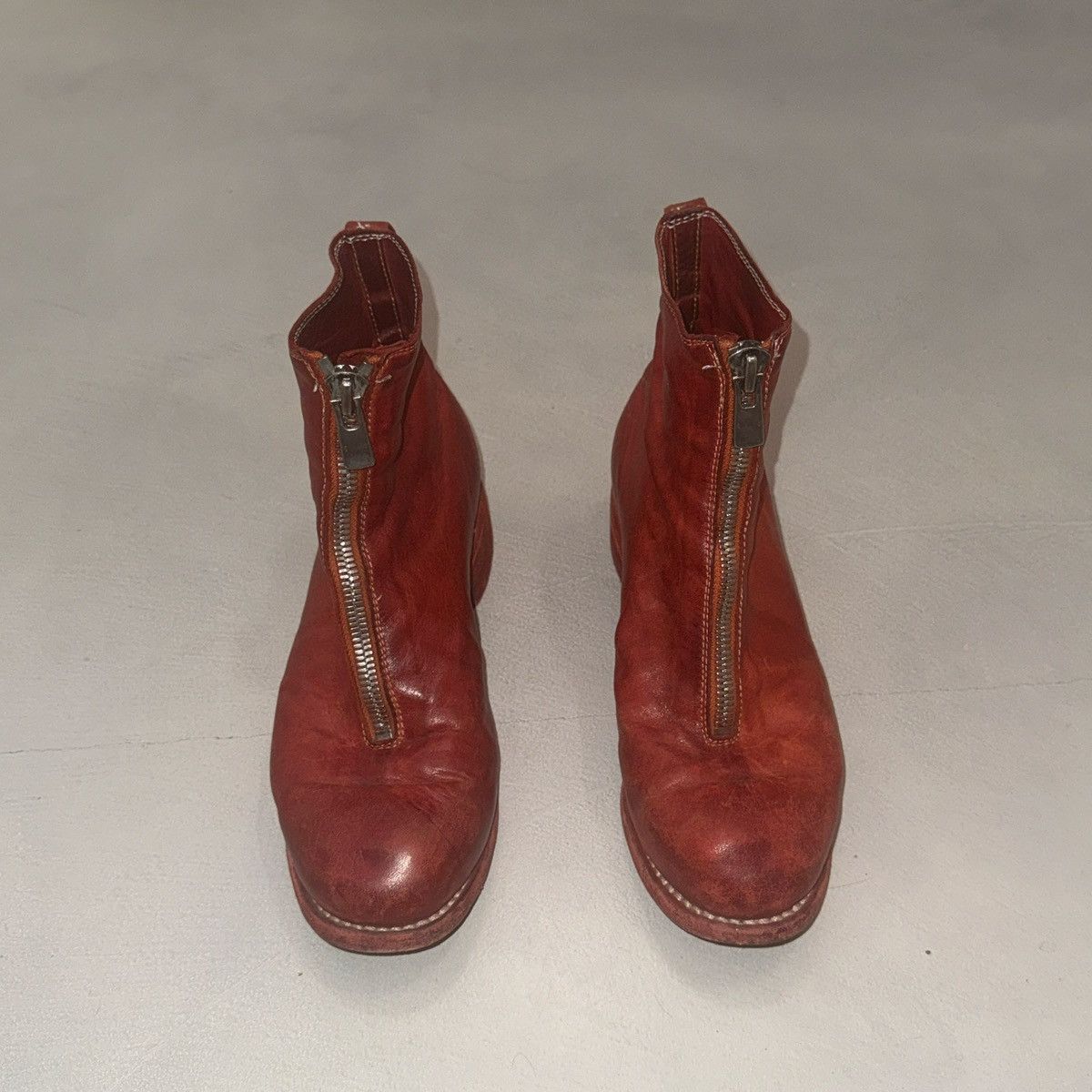 Guidi Guidi PL1 Red Horse Full Grain Front Zip Ankle Boots Size US 8 / IT 38 - 1 Thumbnail