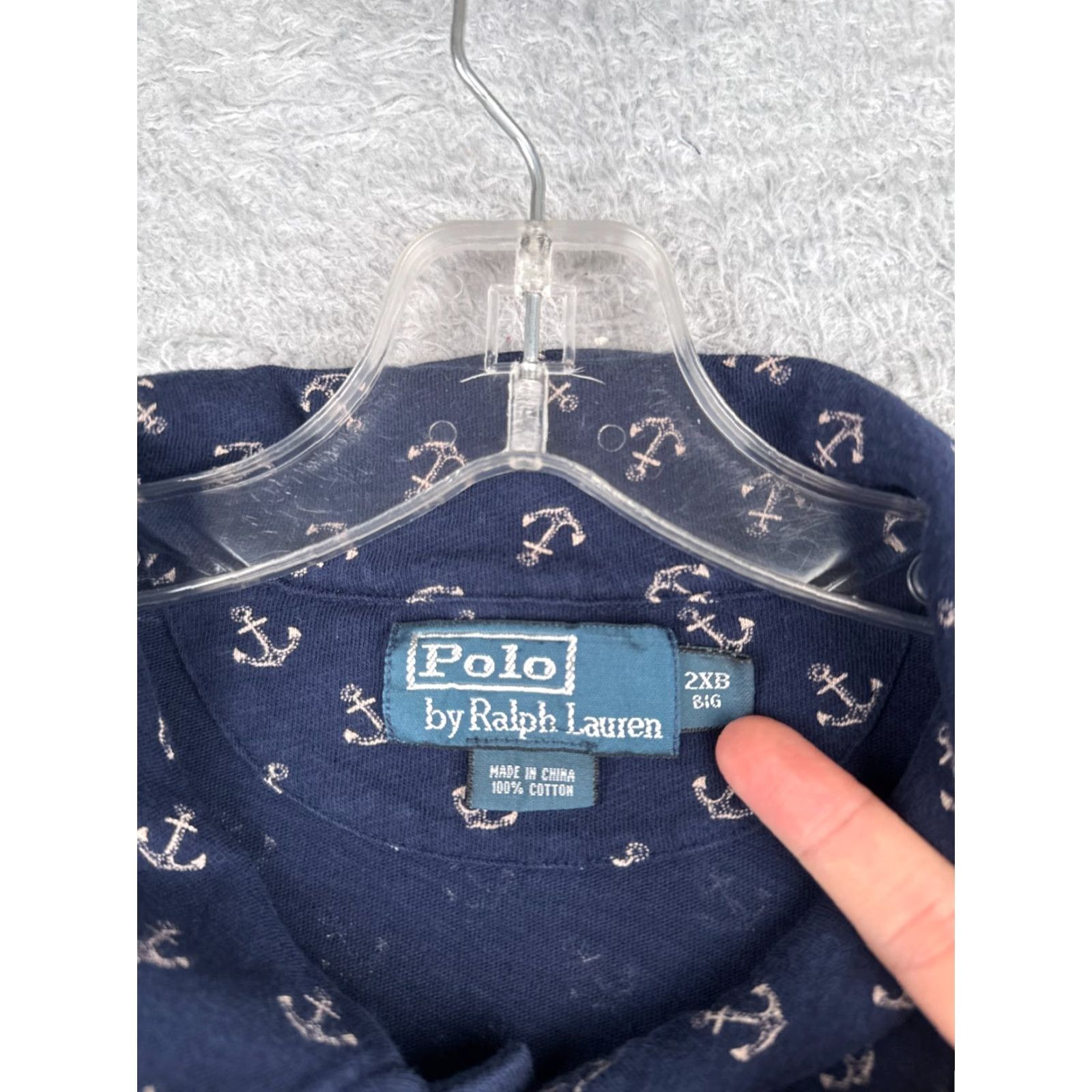 Ralph Lauren VINTAGE Ralph Lauren Polo Shirt Polo Blue 2X Big & Tall 100% Cotton Embroidered Logo Classic Collar Button Short Sleeve Men Size US XXL / EU 58 / 5 - 7 Thumbnail