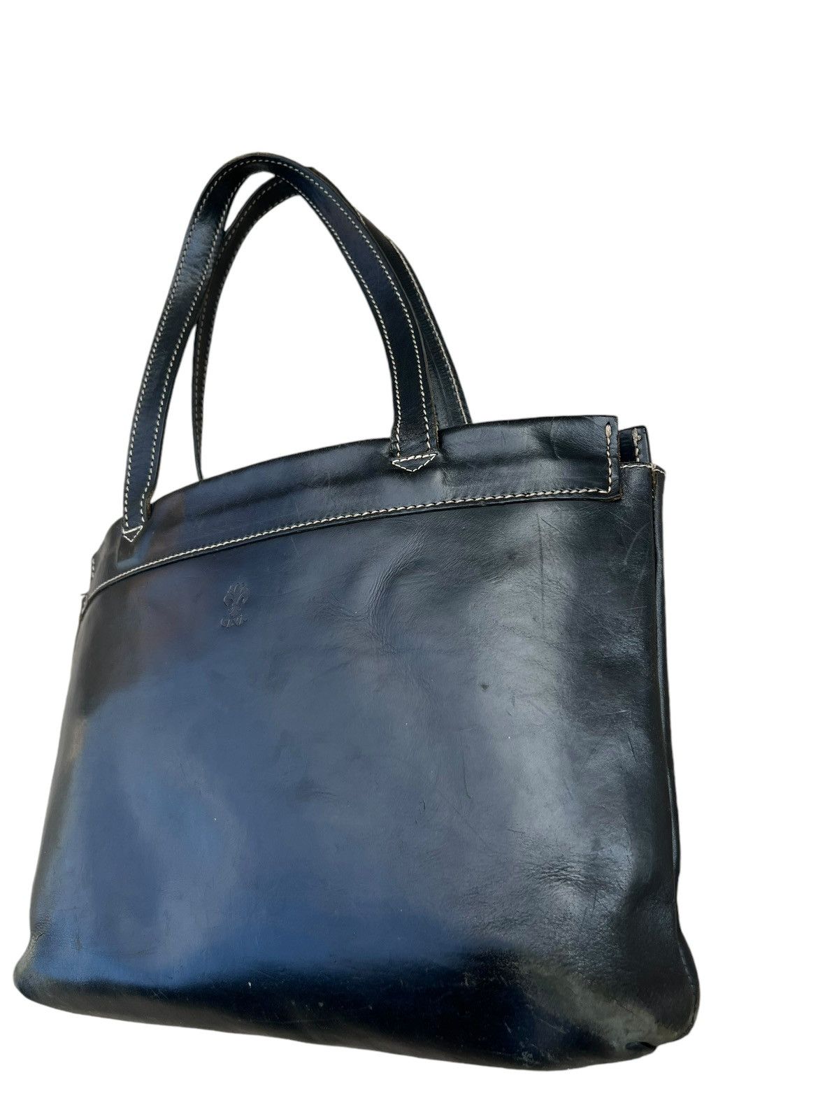Leather CI-VA Distress Scratches Patina Leather Tote Bag Size ONE SIZE - 6 Thumbnail