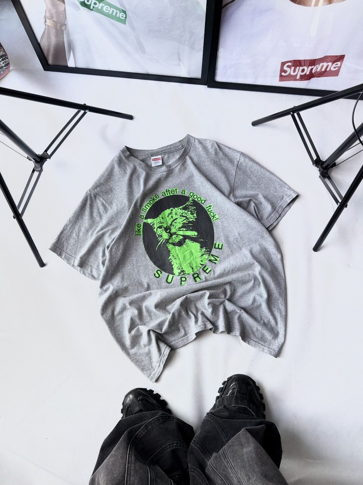 Vintage Supreme Smoke Cat 🐈 Tee Hype like a 💨 after sex