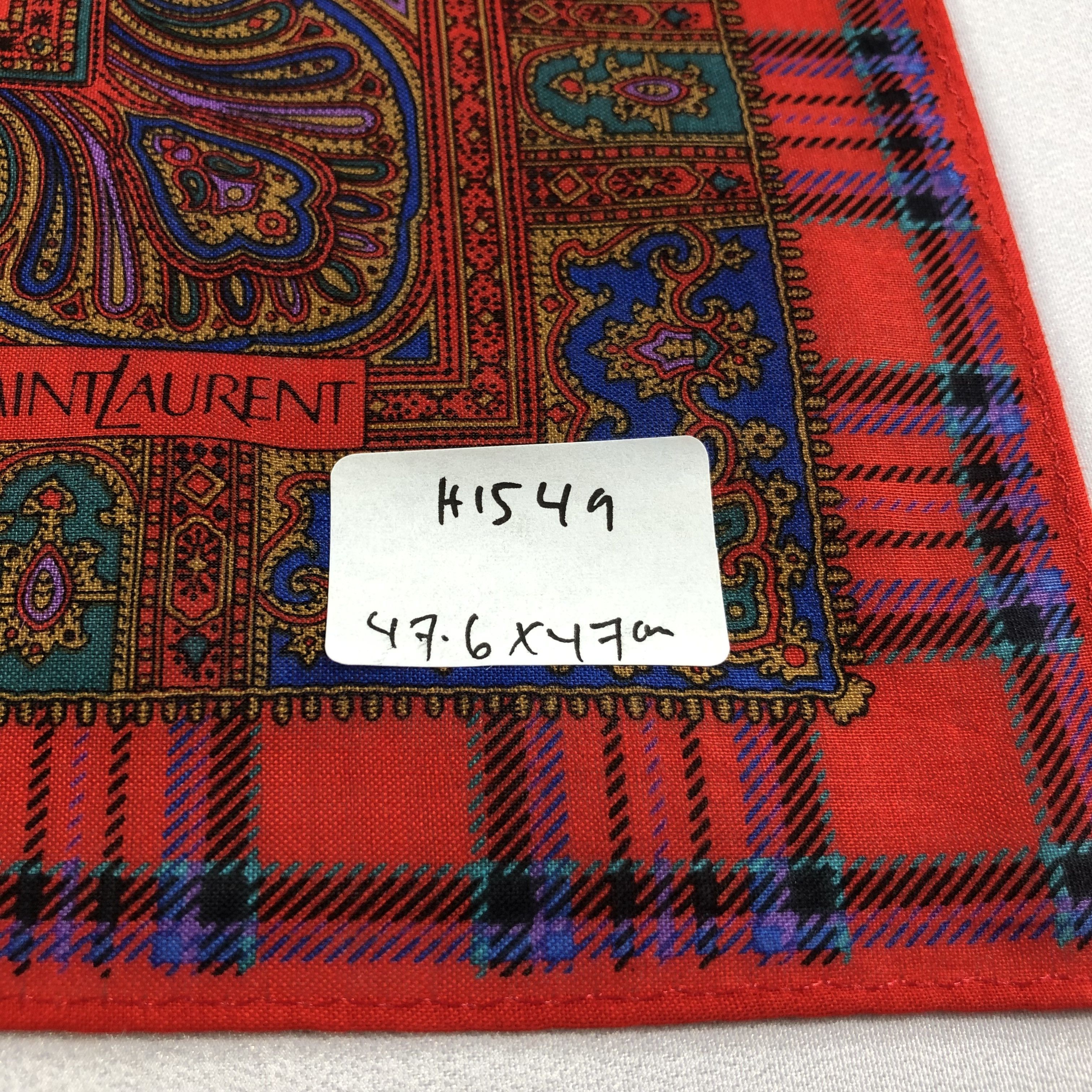 Yves Saint Laurent YSL Luxury Paisley Handkerchief Neckerchief Bandana H1549 Size ONE SIZE - 5 Thumbnail