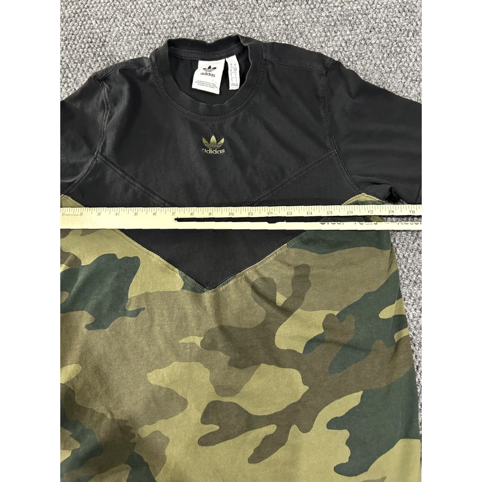 Adidas Adidas Shirt Mens Small Green Camo Trefoil Logo Colorblock Tee T-Shirt Size US S / EU 44-46 / 1 - 4 Thumbnail