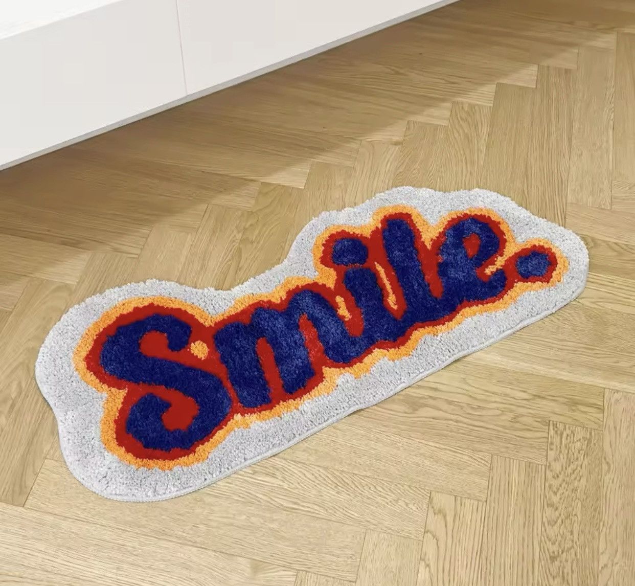 Japanese Brand Letter Element Smile Flocking Rug Size ONE SIZE - 5 Thumbnail