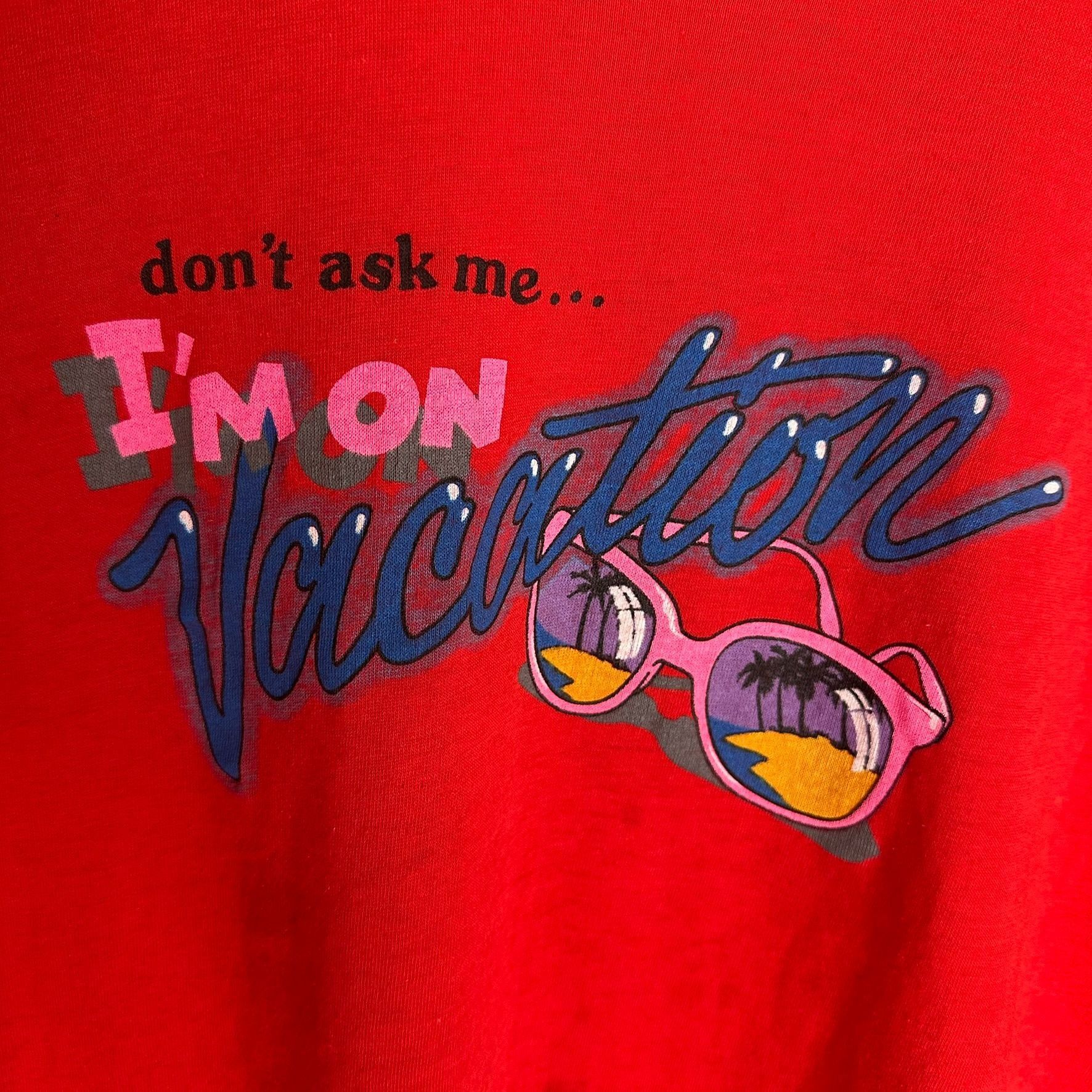 Vintage Vintage 80s Vacation Humor T-Shirt Single Stitch Red L Tropi Size US L / EU 52-54 / 3 - 2 Thumbnail