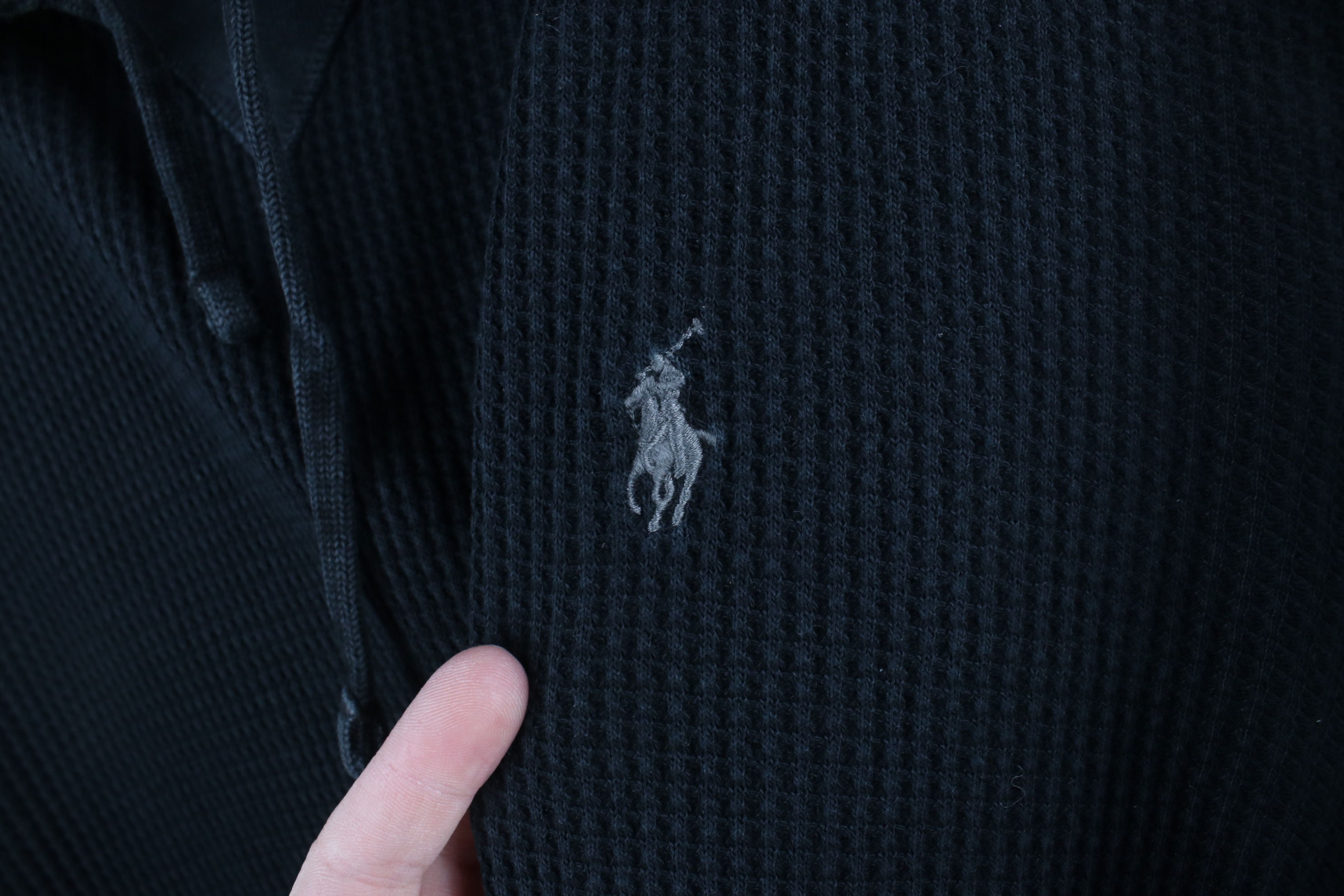 Polo Ralph Lauren Vintage Ralph Lauren Waffle Knit Hoodie Sweatshirt Black Size US M / EU 48-50 / 2 - 4 Thumbnail