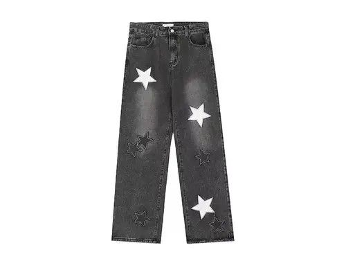 Japanese Brand × Jean High street heavyweight star patch washed jeans Size US 32 / EU 48 - 1 Thumbnail