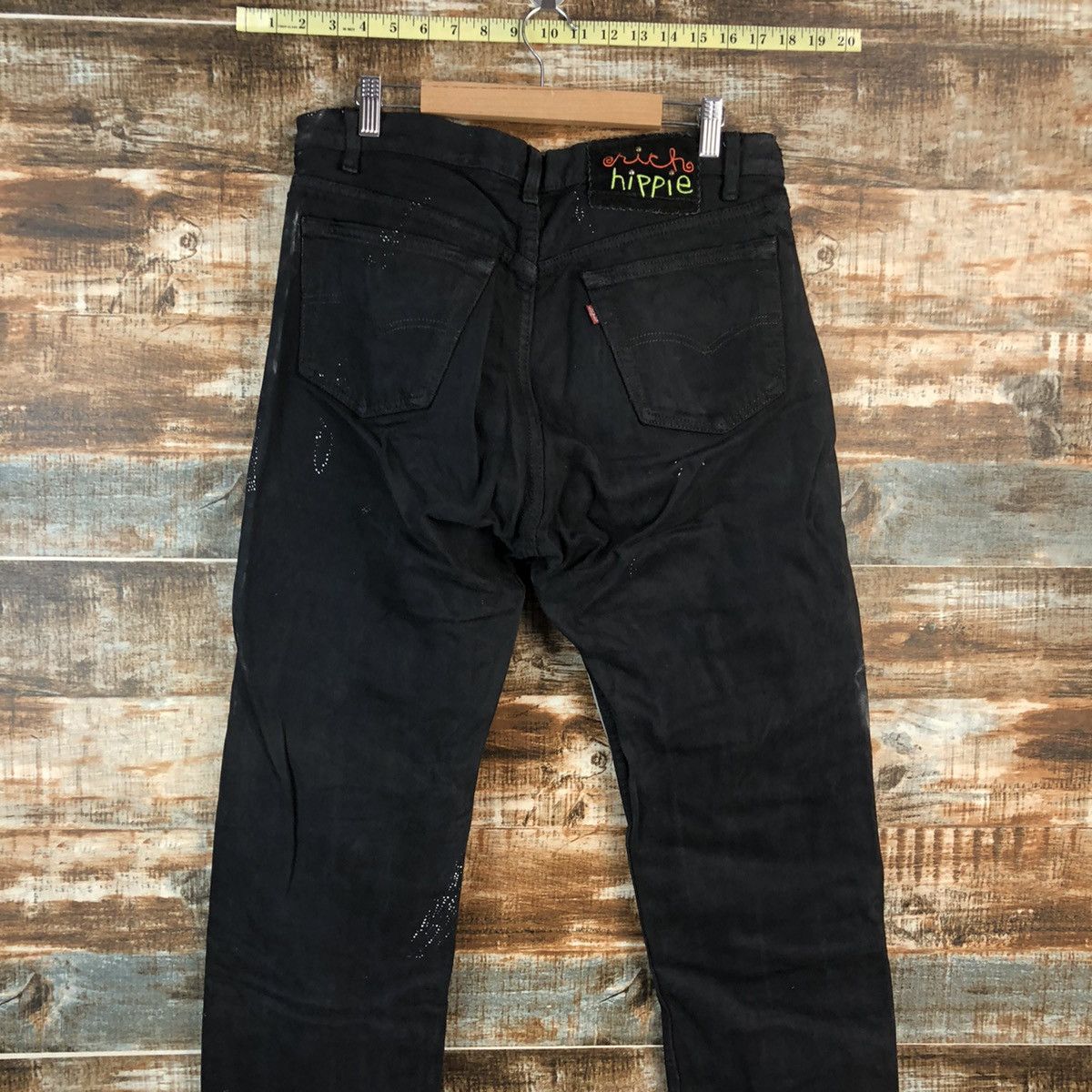 Levi's DLL Hippie Levis Black patchwork vintage Denim Pants #A2616 Size US 32 / EU 48 - 16 Thumbnail