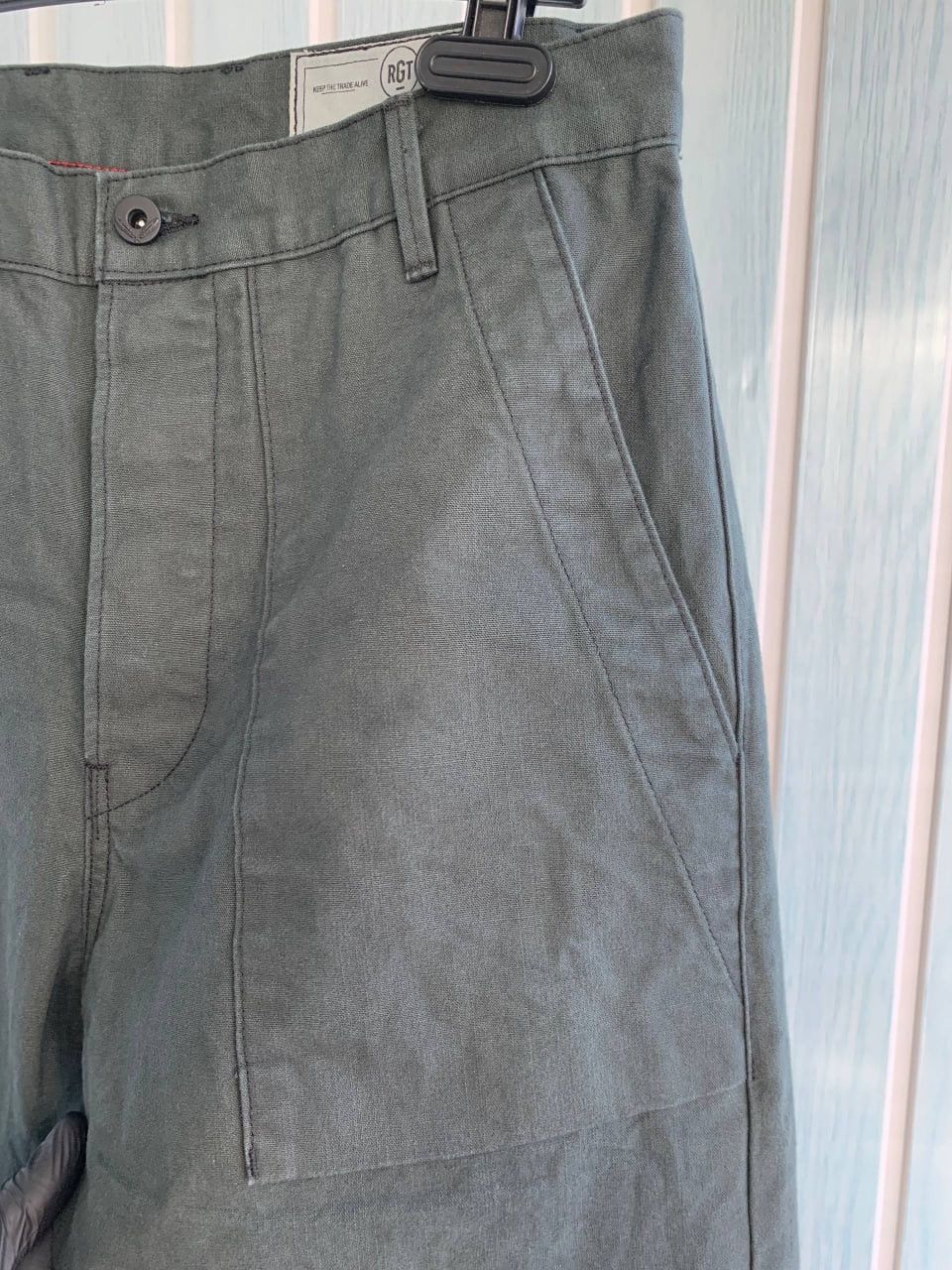 Rogue Territory Rogue Territory USA Green Cotton Tapered Selvedge Trousers Size US 33 - 7 Thumbnail
