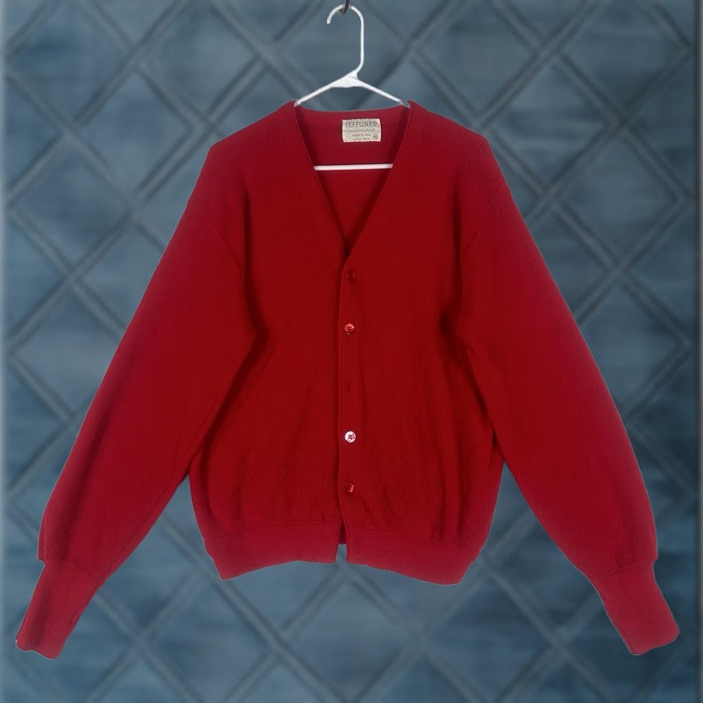 Vintage VINTAGE Jefflinks Lord Jeff Cardigan Golf Sweater Mens XL Red 100% Dupont Orlon 80s Classic USA Boys? Size US XL / EU 56 / 4 - 1 Thumbnail