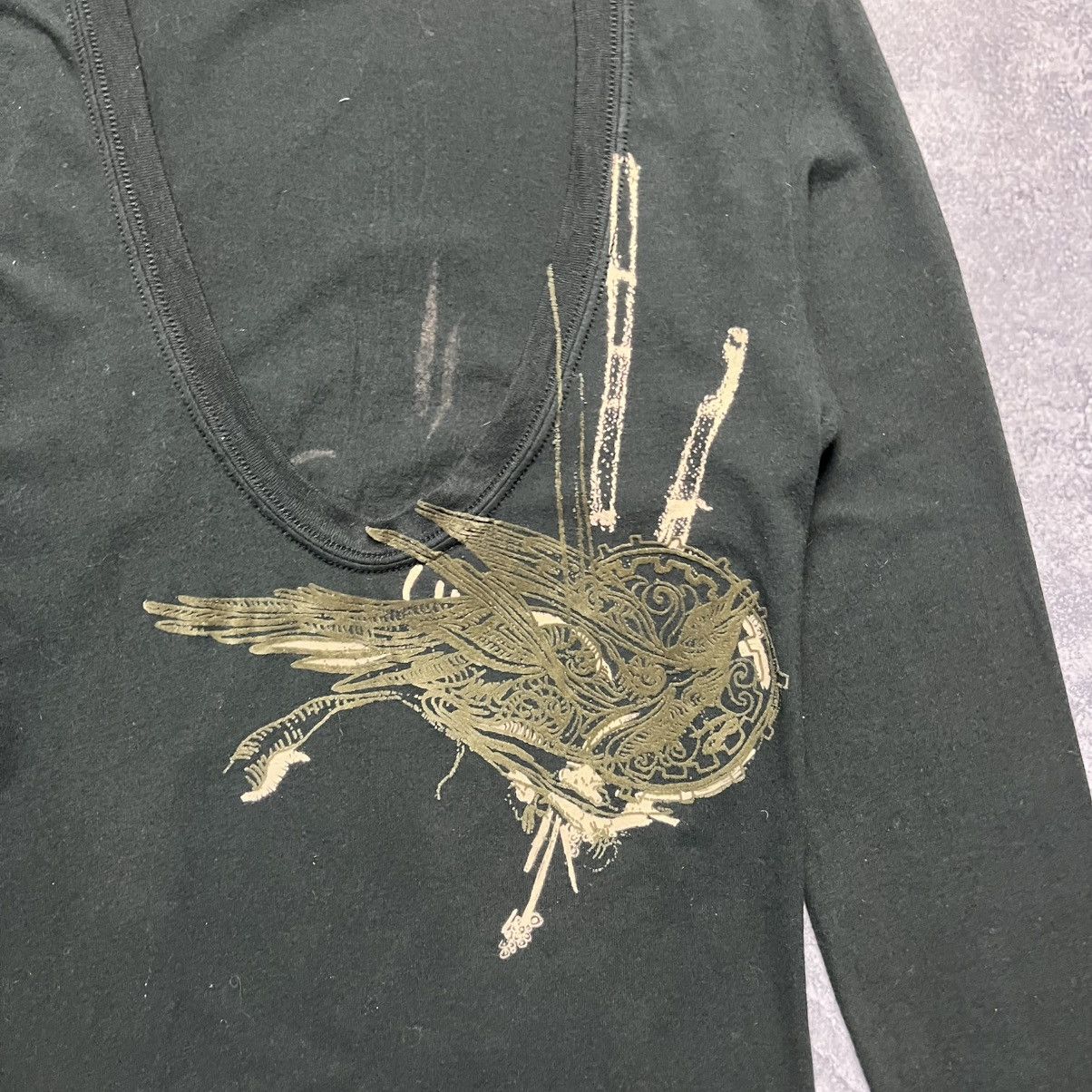 Diesel Vintage Diesel Raven Bird Longsleeve V-Neck Avant-Garde Size XS / US 0-2 / IT 36-38 - 4 Thumbnail