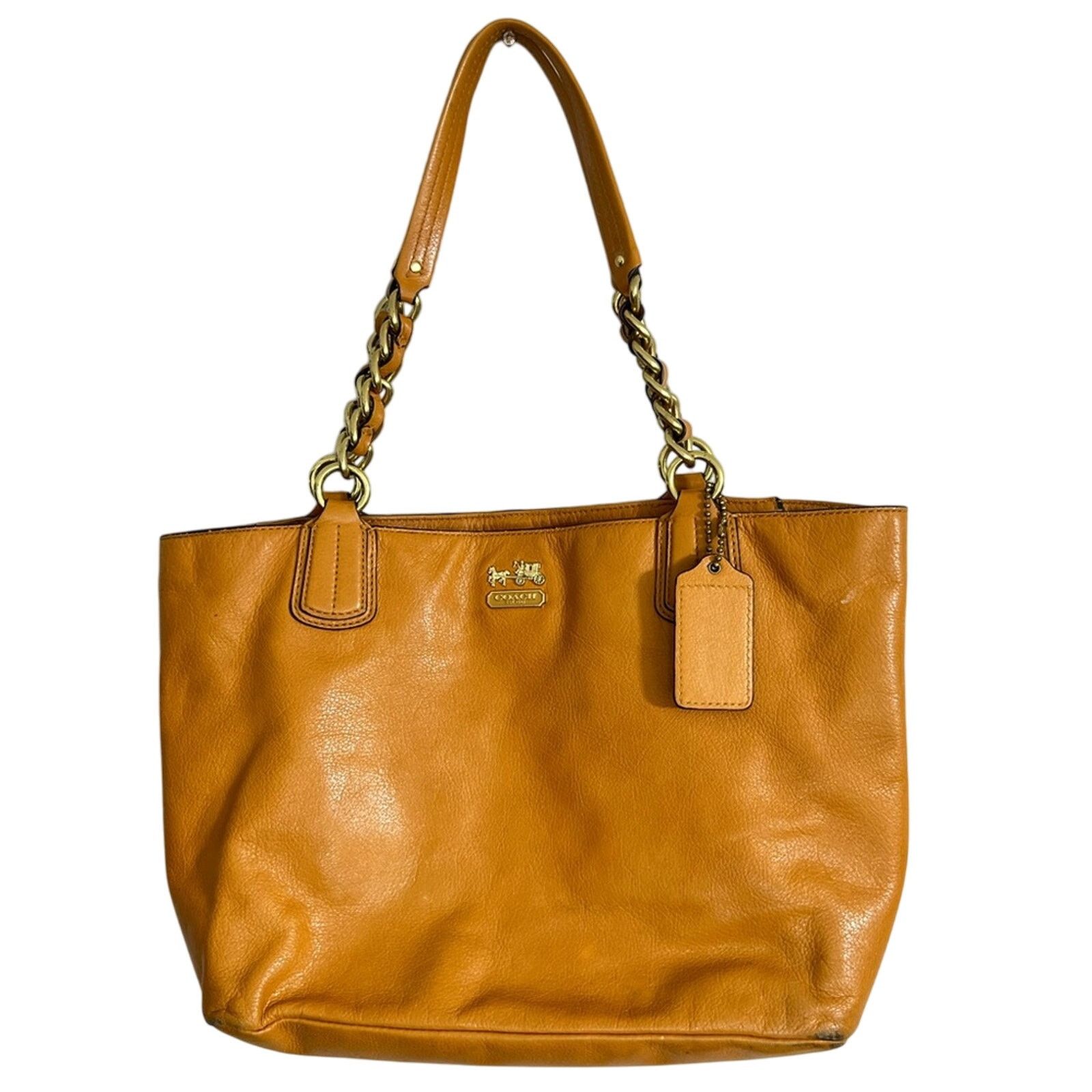 Coach Coach Madison Chain Tote K1294-20466 Tan Camel Leather Size ONE SIZE - 1 Thumbnail
