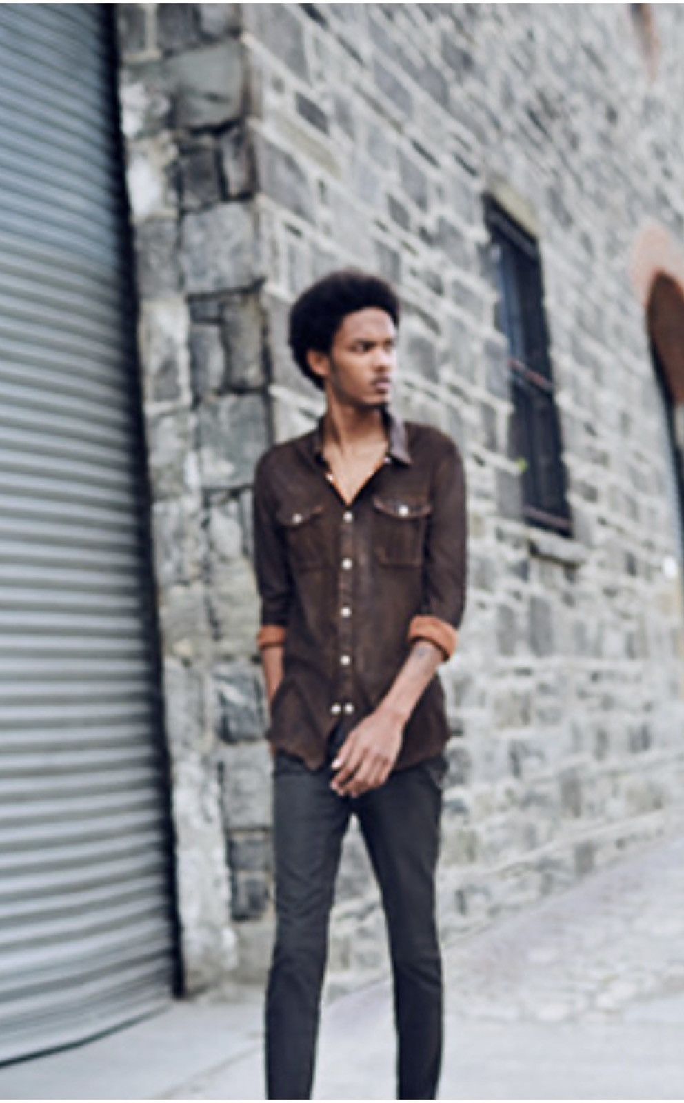 John Varvatos Faux Suede Military Shirt medium Size US M / EU 48-50 / 2 - 4 Thumbnail