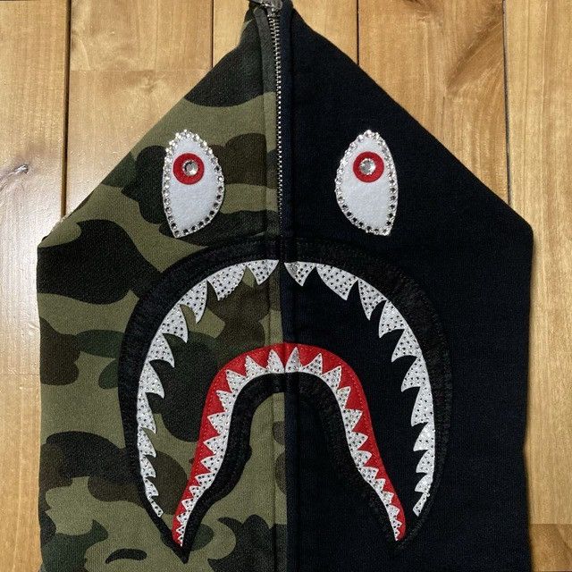 Bape × Swarovski BAPE CAMO Swarovski Shark Full Zip Hoodie a bathing ape Size US XL / EU 56 / 4 - 3 Thumbnail