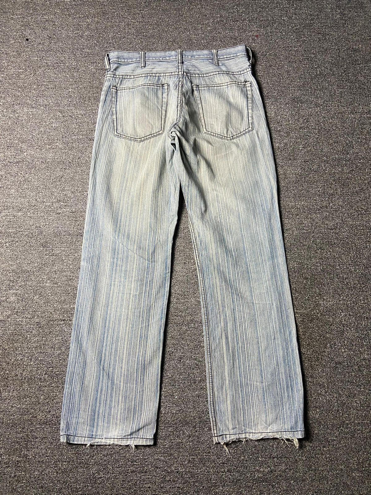 Japanese Brand Burning Violet Hickory Stripe Denim Jeans (162) Size US 31 - 2 Thumbnail