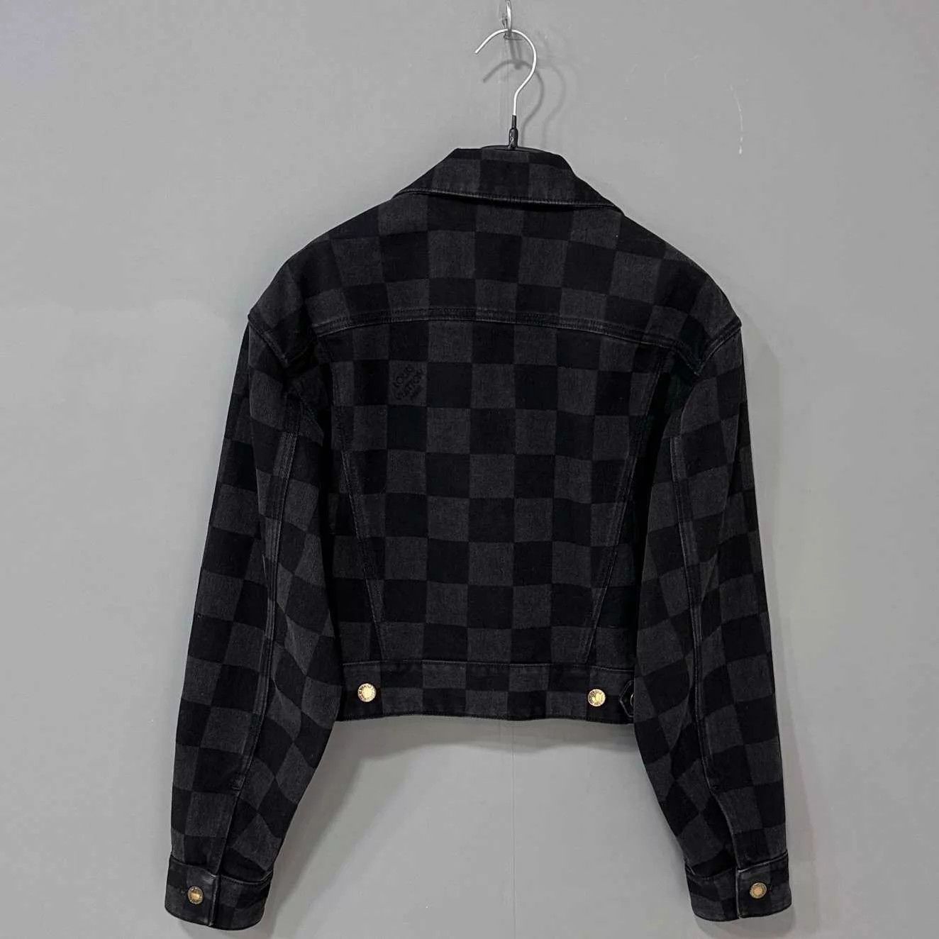 Louis Vuitton LV black and gray checkered denim jacket size 34 Size XS / US 0-2 / IT 36-38 - 3 Thumbnail