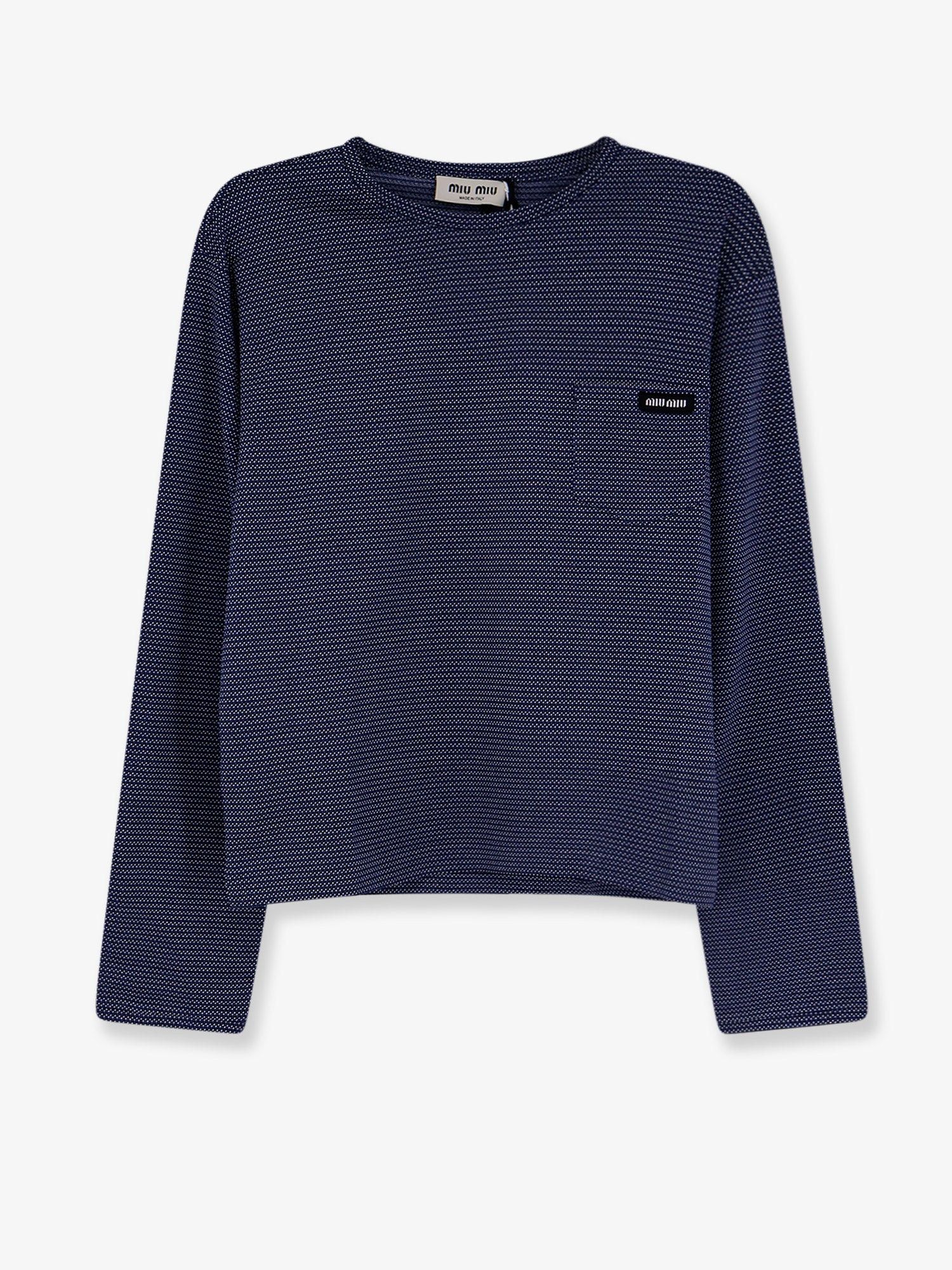 Miu Miu Two-Tone Jersey T-Shirt With Logo Lettering Size XS / US 0-2 / IT 36-38 - 1 Thumbnail