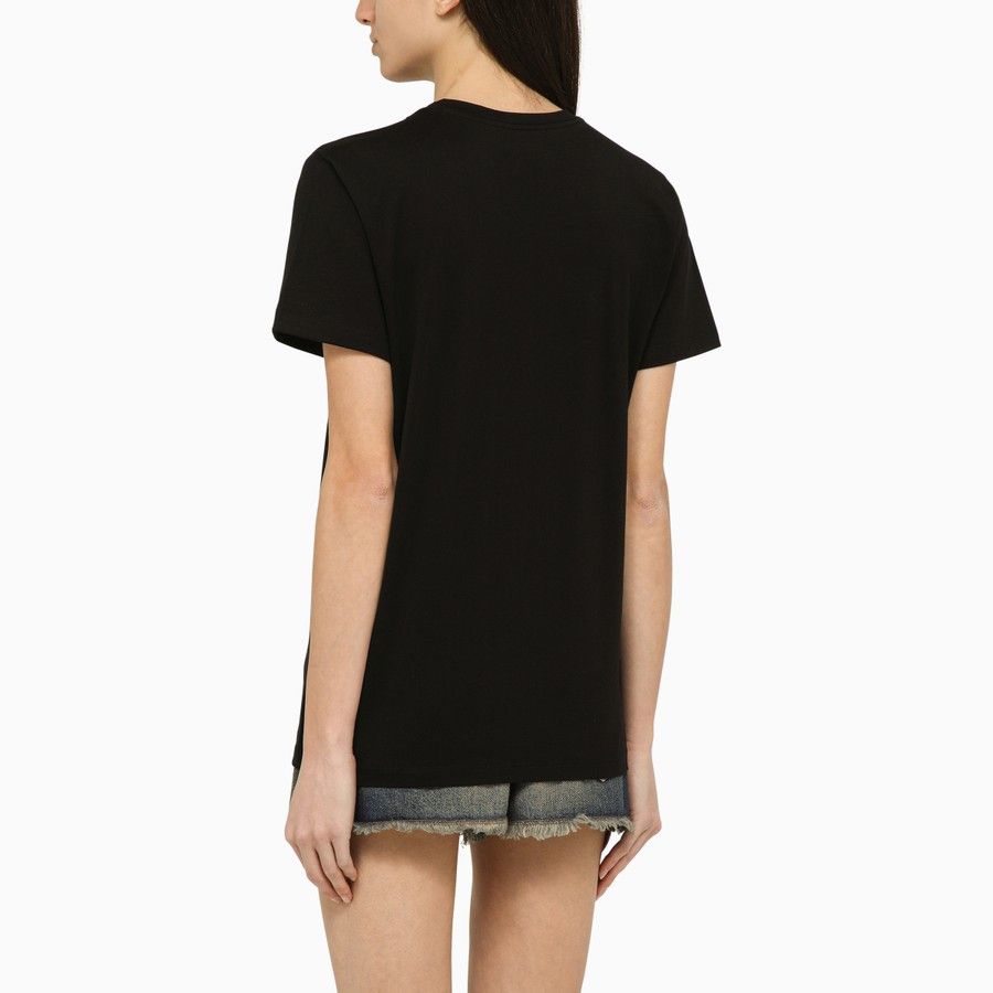 Isabel Marant o1d2blof0824 Cotton Crew-neck T-shirts With Logo in Black Size L / US 10 / IT 46 - 3 Thumbnail