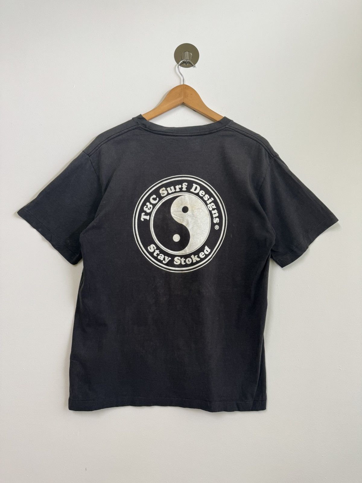Japanese Brand Vintage T&C SURF Design Single Stitch Sun Faded Hawaii Tee Size US M / EU 48-50 / 2 - 2 Thumbnail