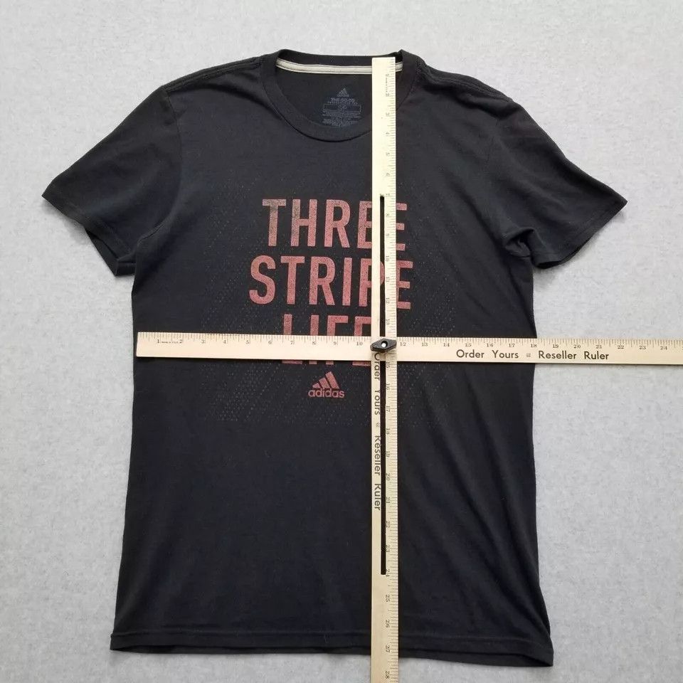 Adidas Adidas Shirt Mens Small Short Sleeve Three Stripe Life Size US S / EU 44-46 / 1 - 5 Thumbnail