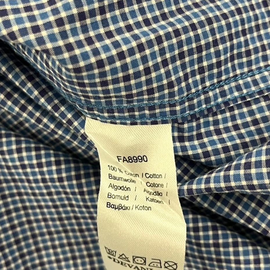 Lacoste LACOSTE Shirt Mens Size 40 Classic Micro Blue White Plaid Button Up Dress Collar Size 40R - 7 Thumbnail