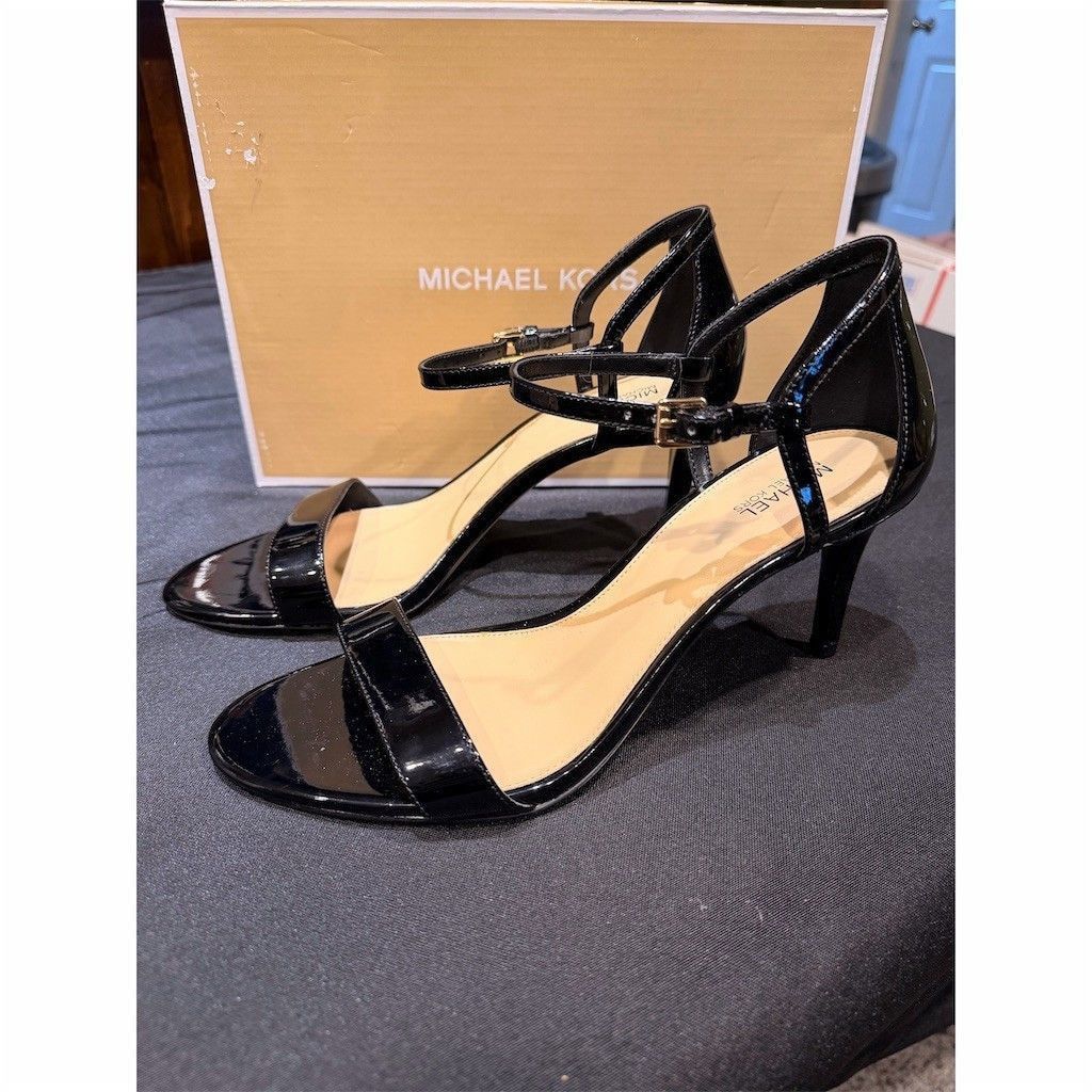 Michael Kors Michael Kors Simone Mid Sandal 9M Black Ankle Strap Heel Size US 9 / IT 39 - 2 Thumbnail