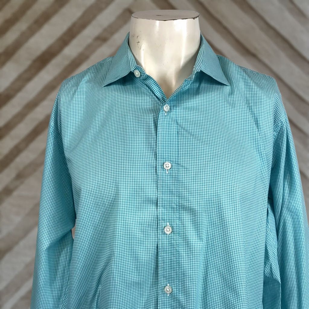 J.Crew VINTAGE? No don't include. Crosby Gingham Check Button-Down Shirt Long Sleeve Men Classic Fit Blue Shirt Size US L / EU 52-54 / 3 - 1 Thumbnail