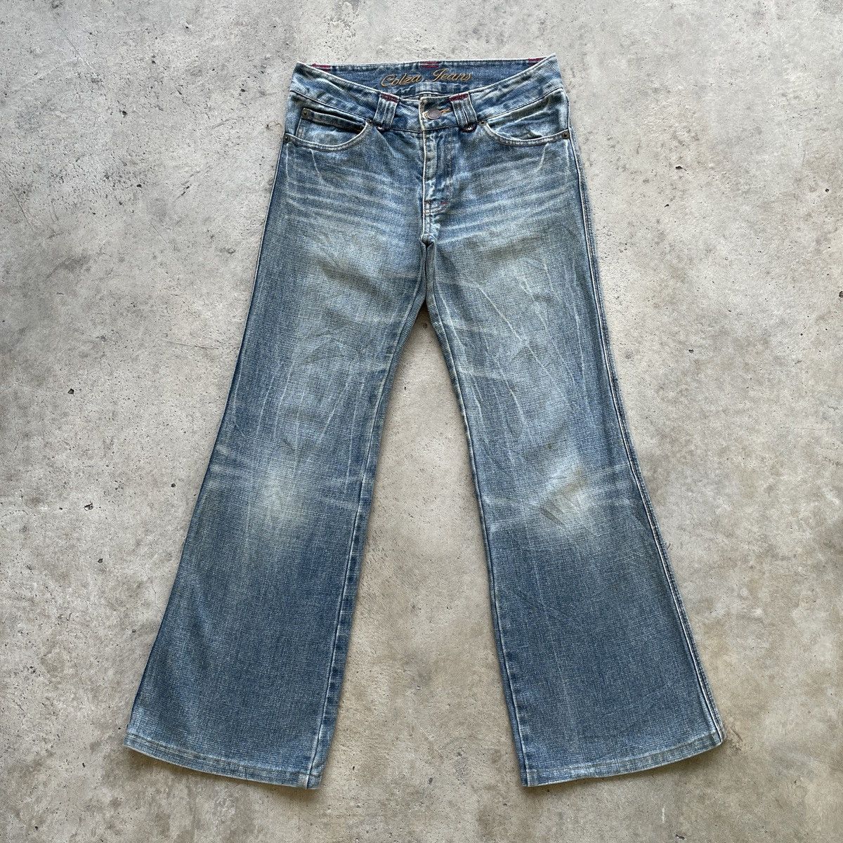 Vintage Japanese Jeans Faded Flare Denim BootCut Pants W28