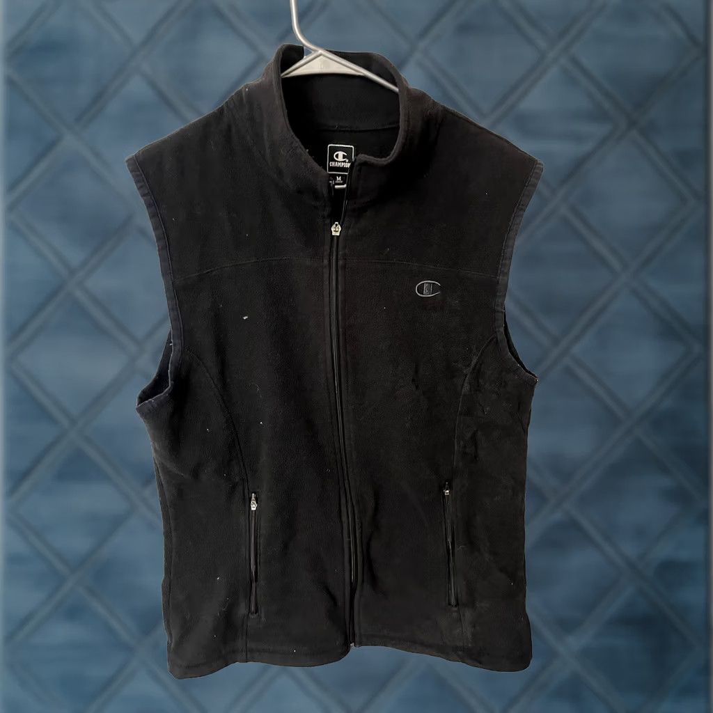 Champion VINTAGE Champion Polar Fleece Vest Full Zip Size Medium BLACK Zipper Broken Mens Size US M / EU 48-50 / 2 - 1 Thumbnail