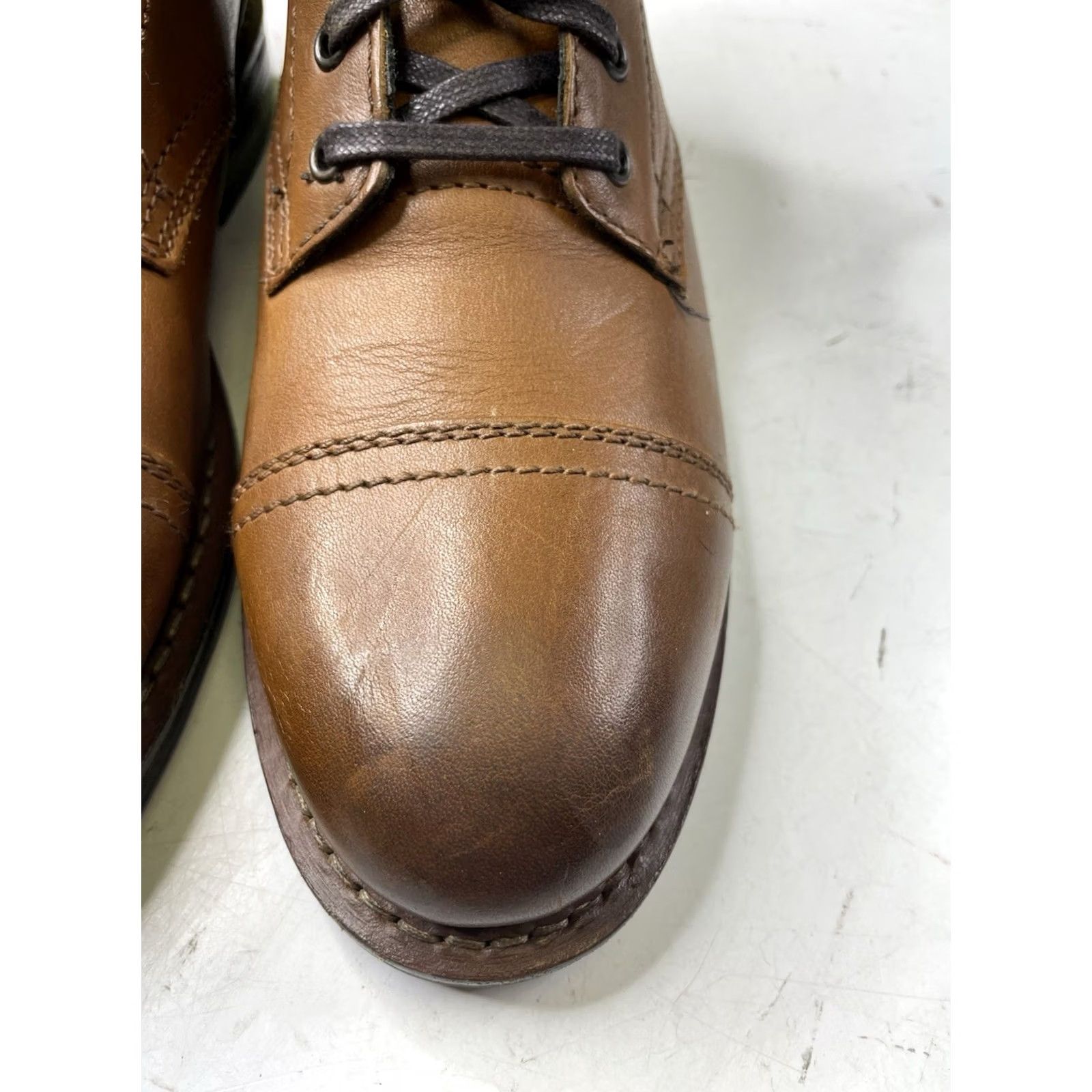 Thursday Boot Company VINTAGE Thursday Boot Company Captain Brown Cap Toe Leather Boots Mens Size 12.5 US Brown Leather Cap Toe Combat Boots Mens Size ONE SIZE - 6 Thumbnail