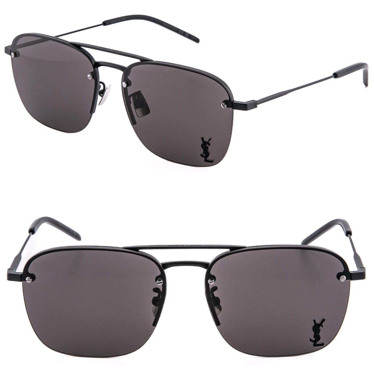 Saint Laurent Paris SAINT LAURENT 309 SL309M 001 YSL Logo Rectangular Sunglasses Size ONE SIZE - 1 Thumbnail