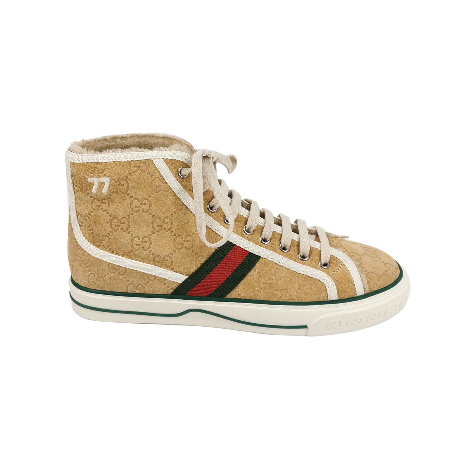 Gucci Gucci Tennis 1977 GG Suede High Top Sneakers 41 Size US 8 / EU 41 - 1 Thumbnail