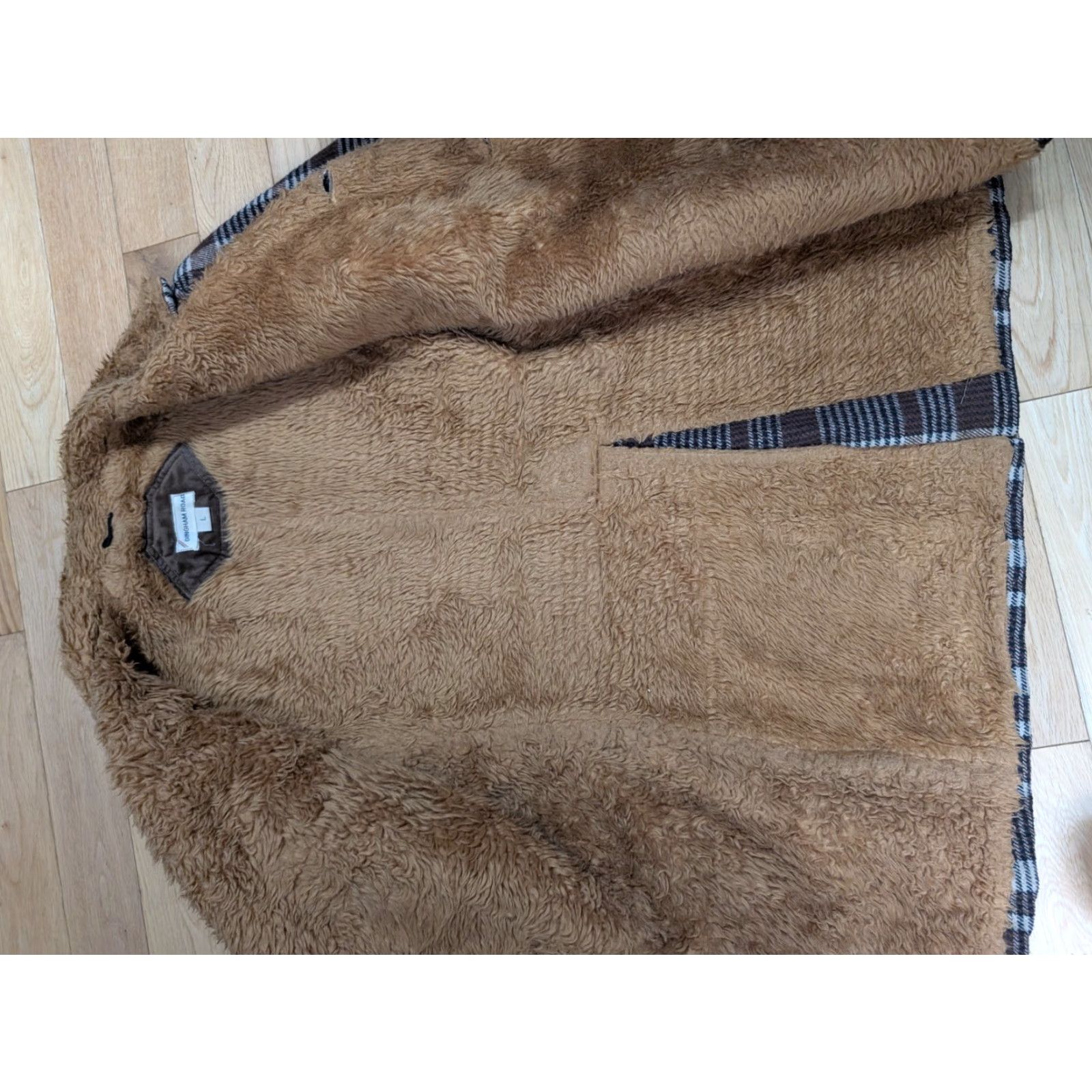 Vintage VINTAGE 70s Plaid Coat Gingham Road Boho Faux Fur Brown Suede L/XL Womens Coat Size L / US 10 / IT 46 - 5 Thumbnail