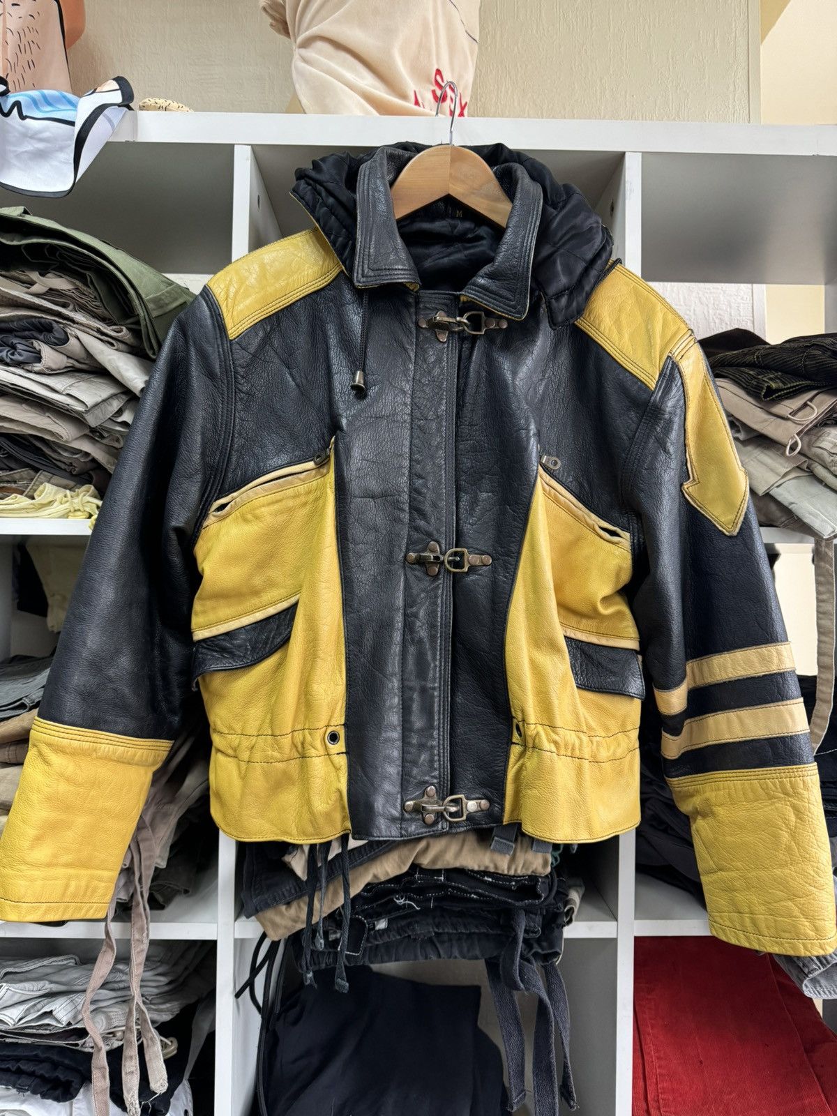 If Six Was Nine Vintage 90s Real Leather Cropped Junya Watanabe Style Jacket Size US M / EU 48-50 / 2 - 1 Thumbnail