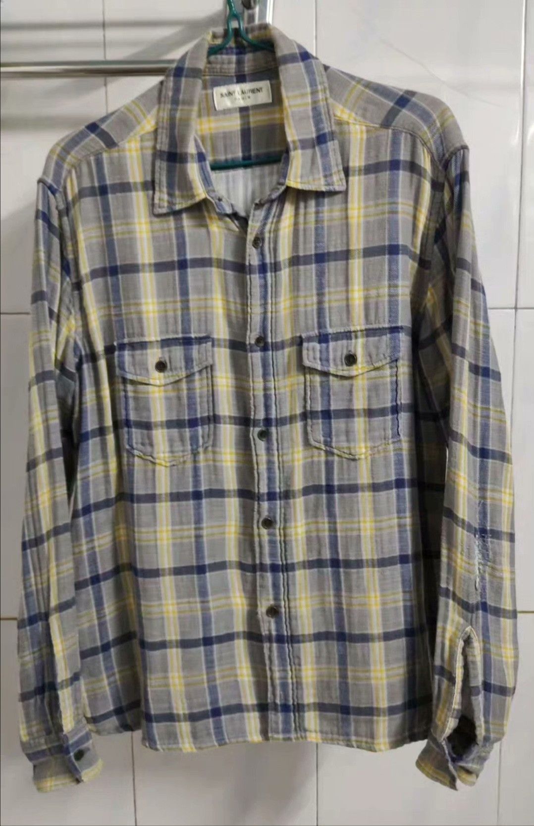 Saint Laurent Paris Saint Laurent Plaid Shirt Size US S / EU 44-46 / 1 - 1 Thumbnail