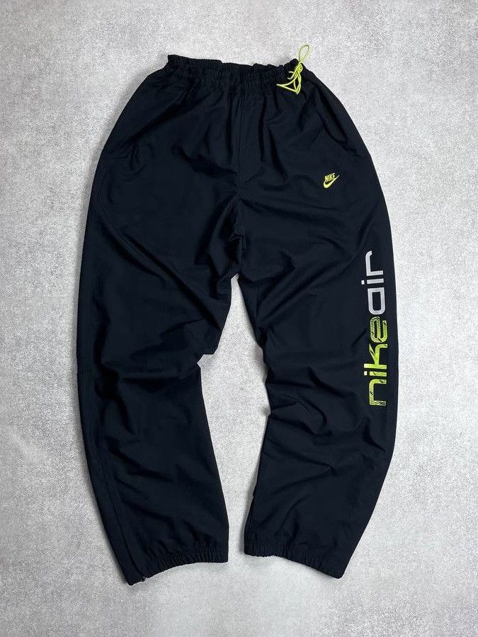 Nike × Vintage Vintage Nike Air Neon Swoosh Baggy Nylon Track Pants Y2K M Size US 32 / EU 48 - 1 Thumbnail