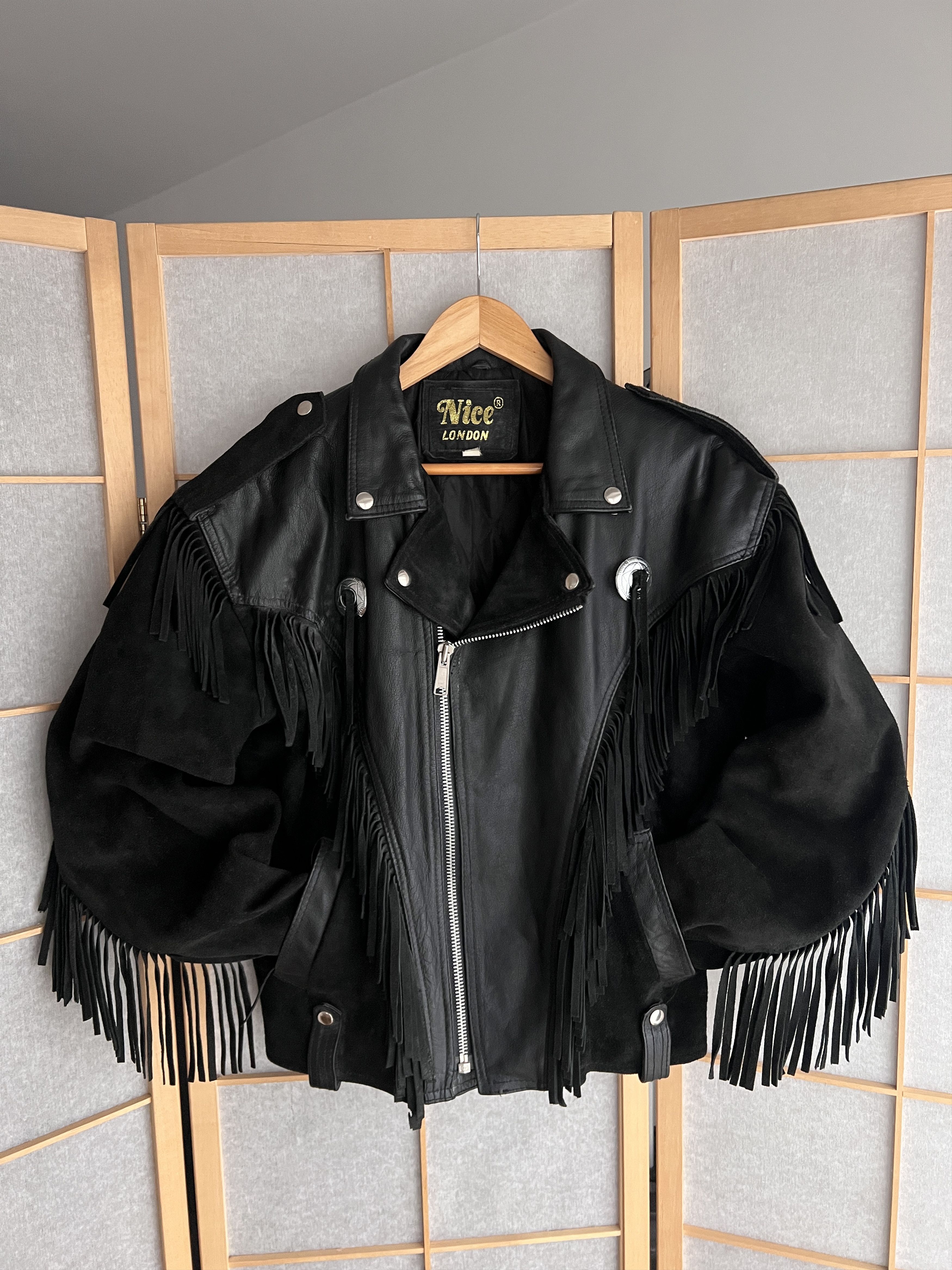 Other CRAZY Cowboy core vintage 90s cropped leather jacket bomber Size US L / EU 52-54 / 3 - 3 Thumbnail