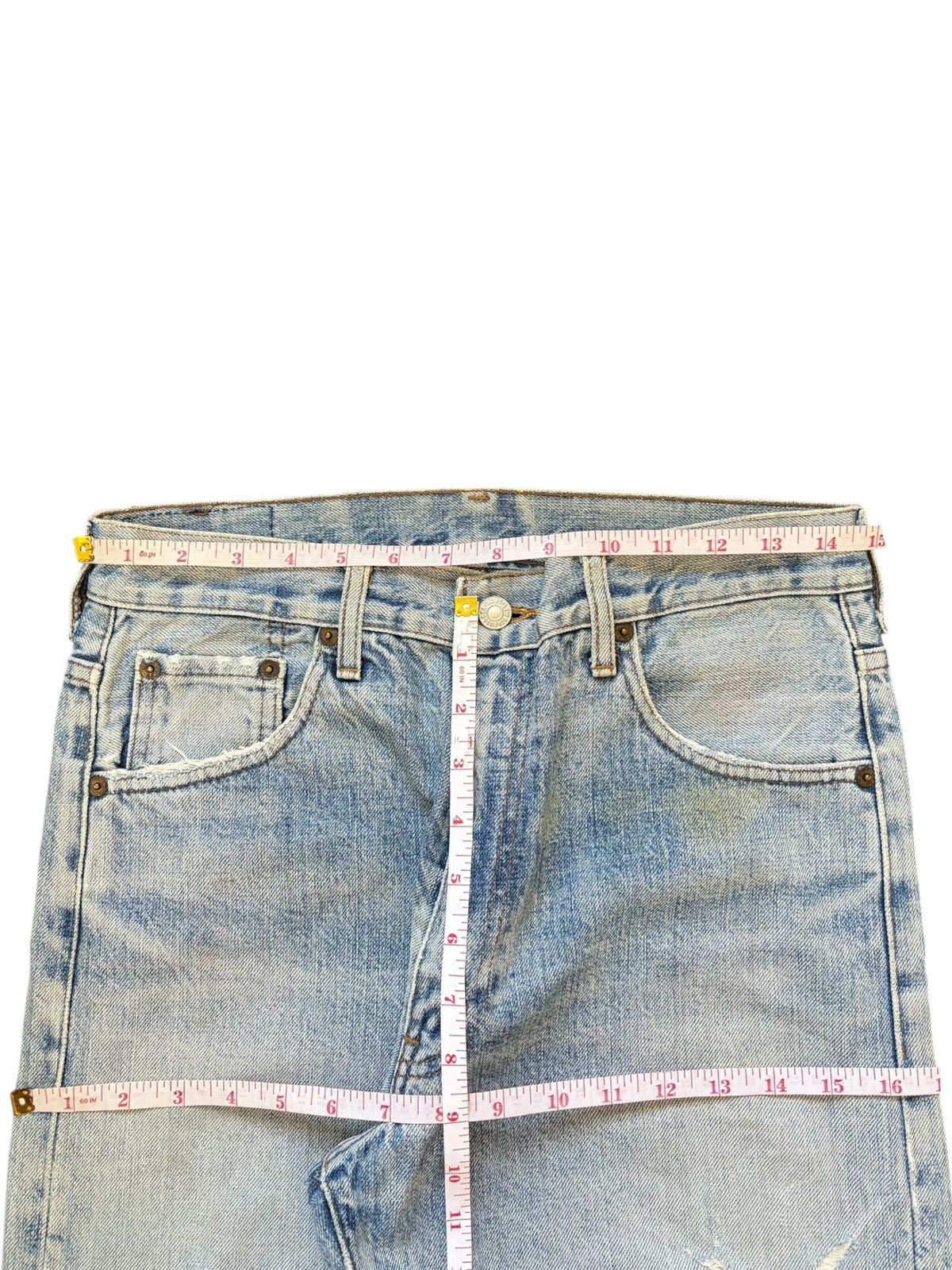 Levi's Vintage 90s Levis 502XX Big E Selvedge Distress Loose Jeans Size US 29 - 6 Thumbnail