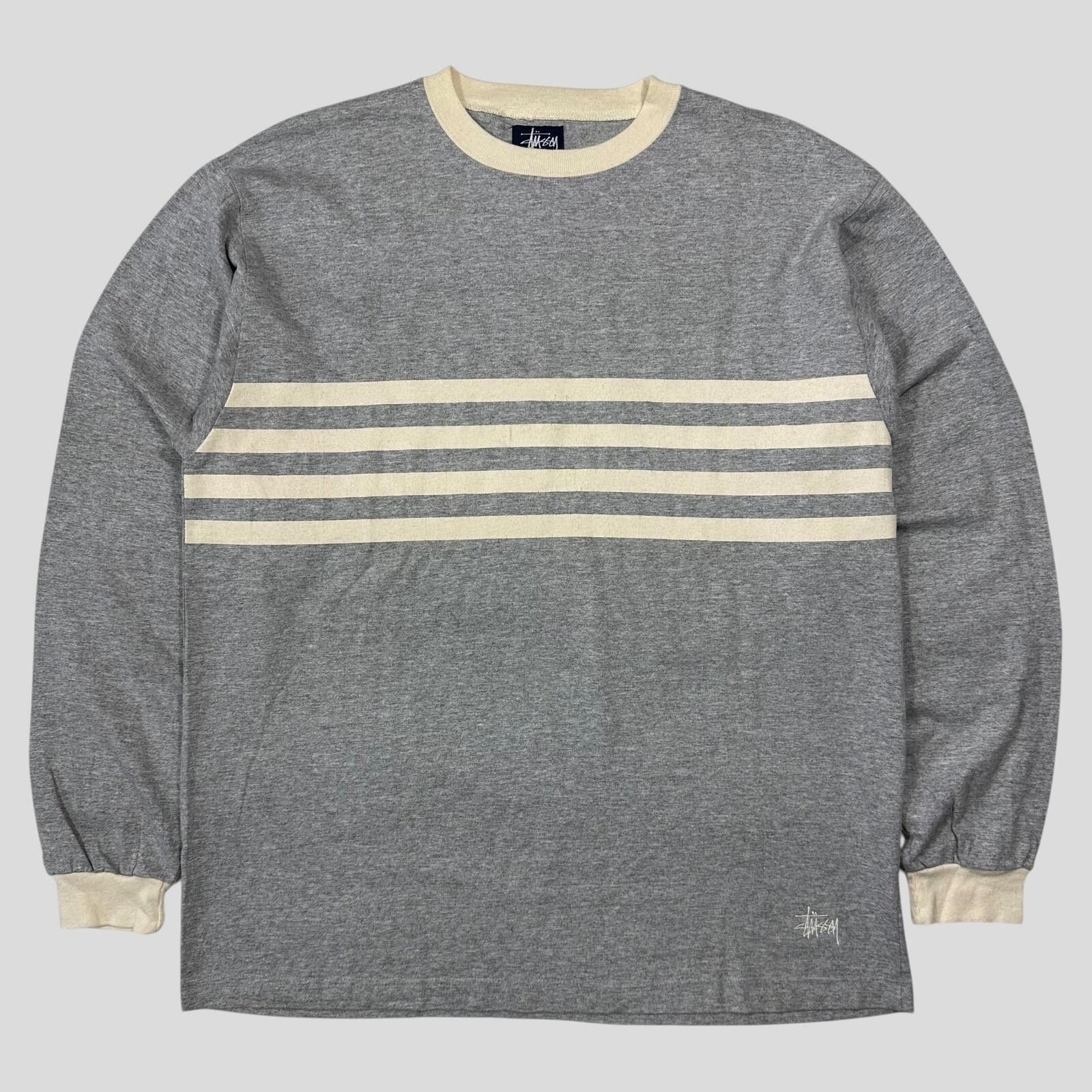 Stussy Stussy 90’s Made in USA Stock Logo Striped Crewneck Shirt L Size US L / EU 52-54 / 3 - 1 Thumbnail