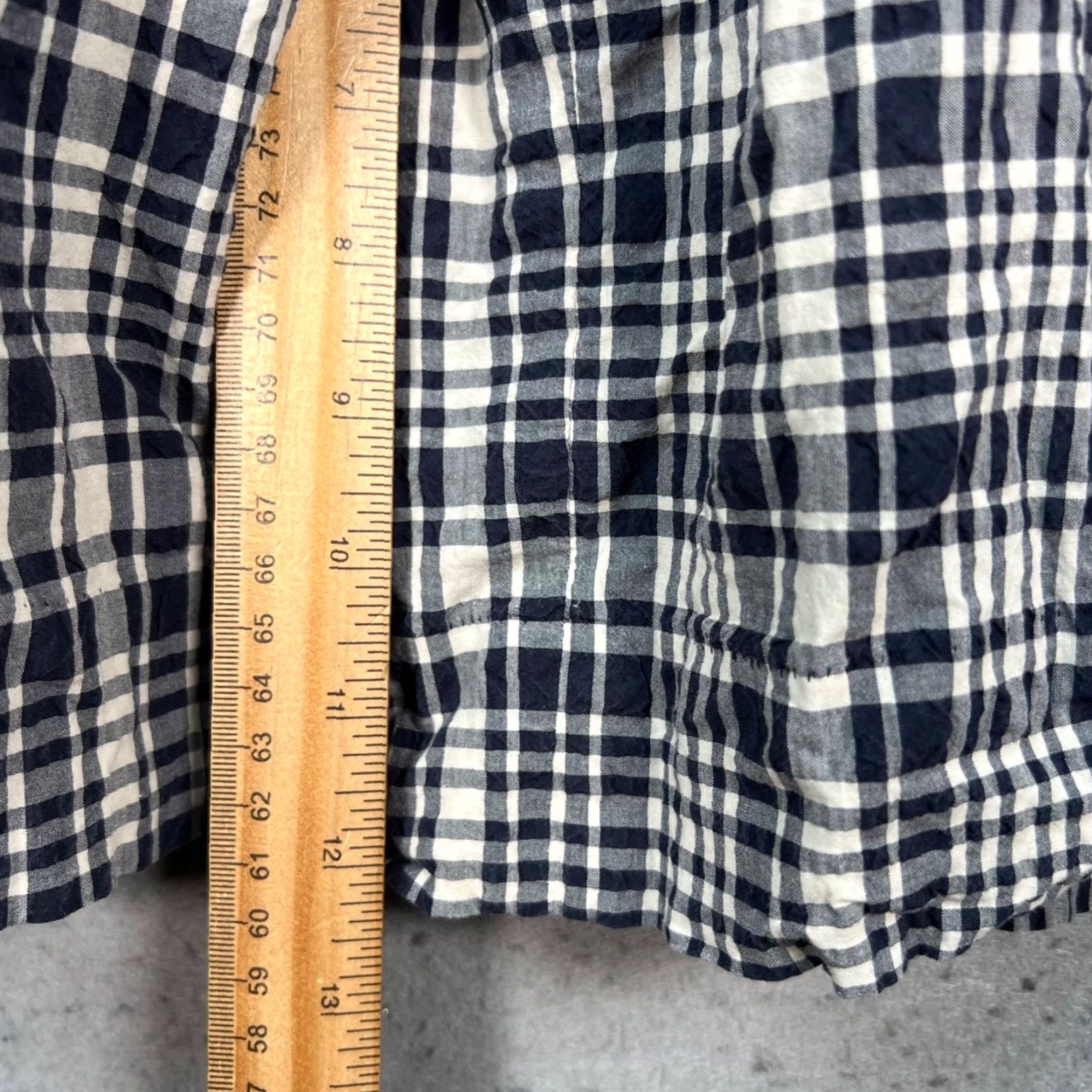 Cos COS Plaid Bermuda Shorts Blue & White 42 EUR Womens Cotton Blend Pleated High-Waist Shorts Adult Womens Size 28" / US 6 / IT 42 - 7 Thumbnail