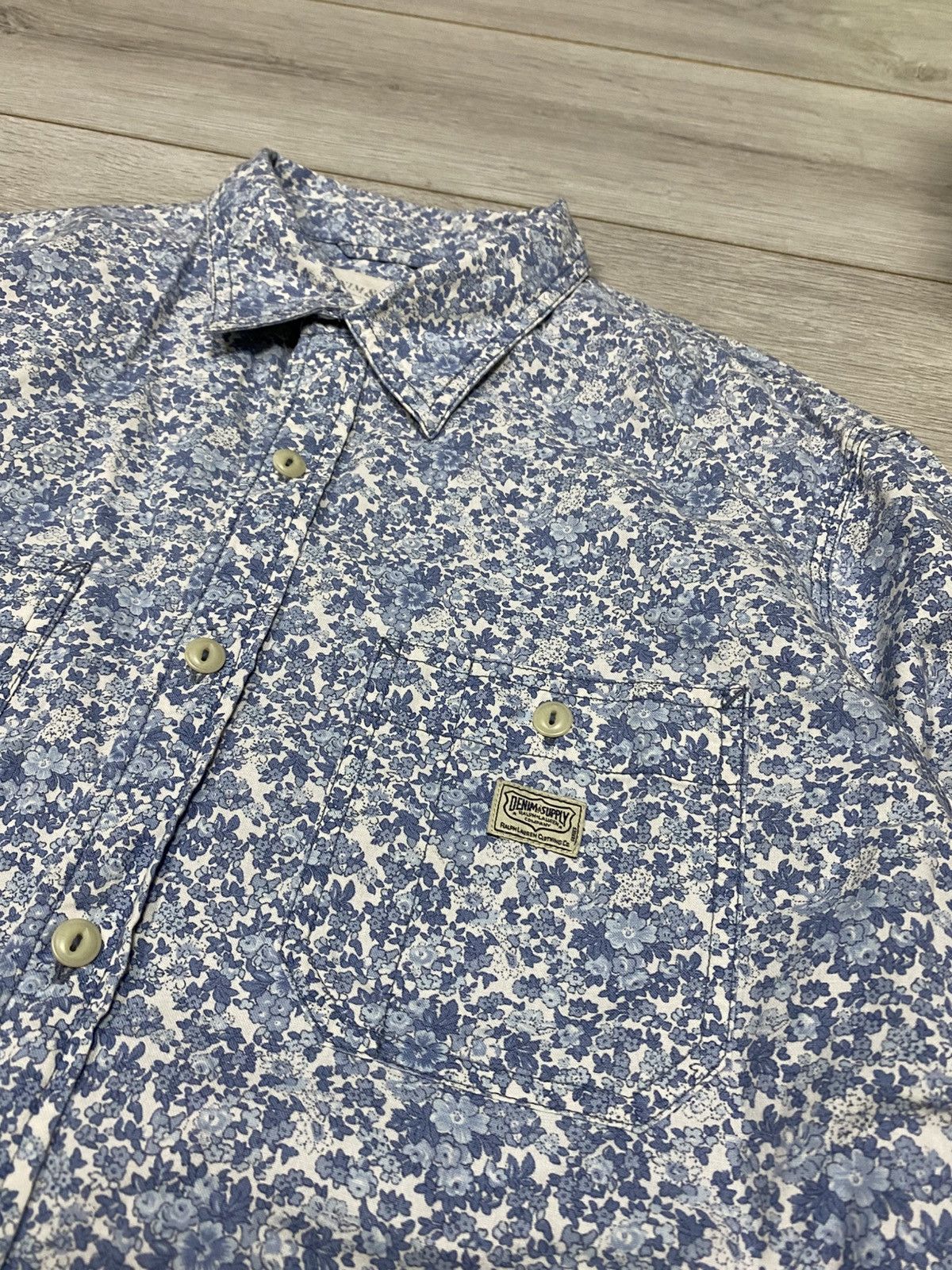 Vintage POLO Ralph 🌺 floral flowers Denim&supply over print shirt Size US L / EU 52-54 / 3 - 4 Thumbnail