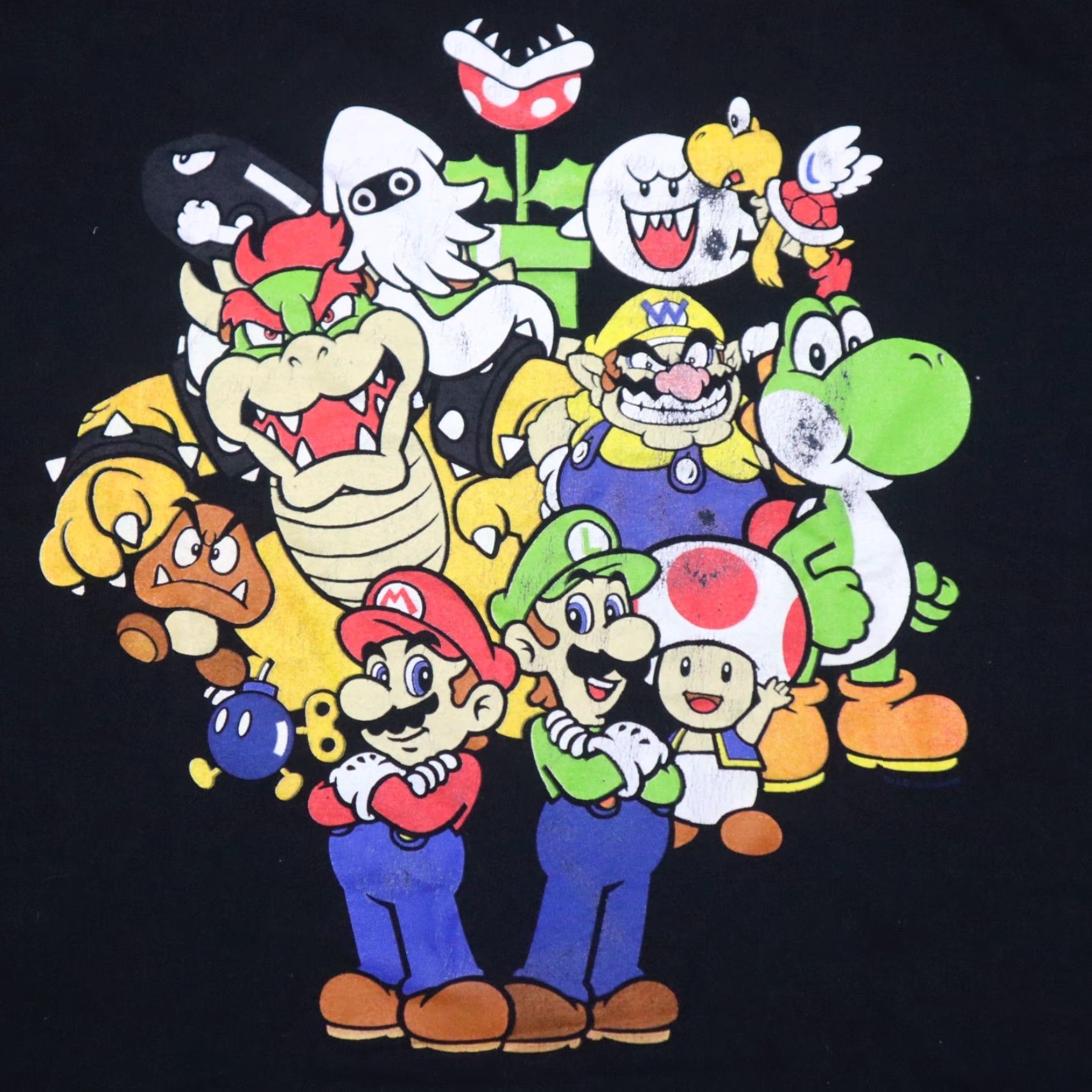 Vintage Super Mario Shirt Adult 2XL Black Graphic Tee, Mario Bros. Luigi WARIO WALUIGI 80s 90s Men Logo Printed, 100% Cotton, Crew Neck, Short Sleeve Size US XXL / EU 58 / 5 - 2 Thumbnail