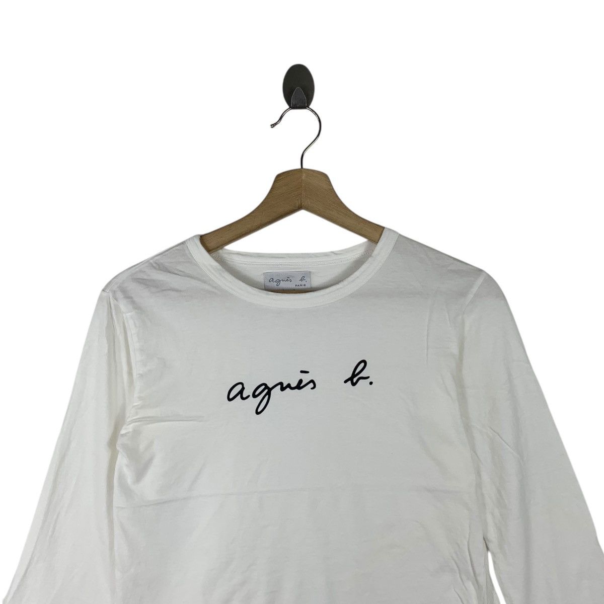 agnes b. Vintage AGNES B. PARIS Signature Logo Tee Shirt Top Made In Size XS / US 0-2 / IT 36-38 - 2 Thumbnail