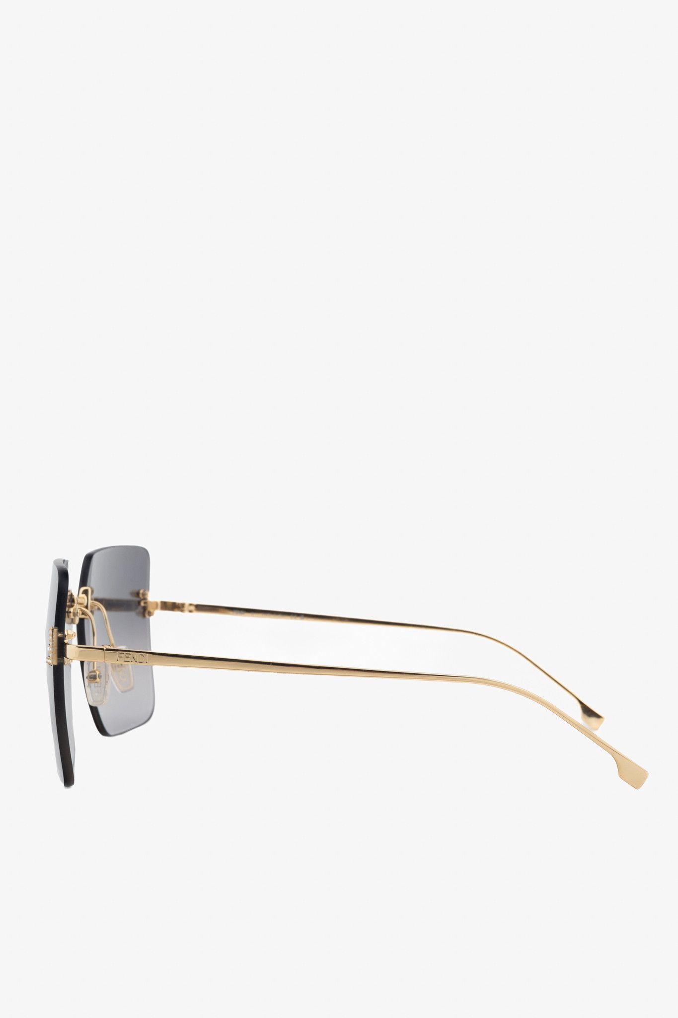 Fendi Fendi First FE4082US Gold-Tone FF-Crystal Square Sunglasses Size ONE SIZE - 3 Thumbnail
