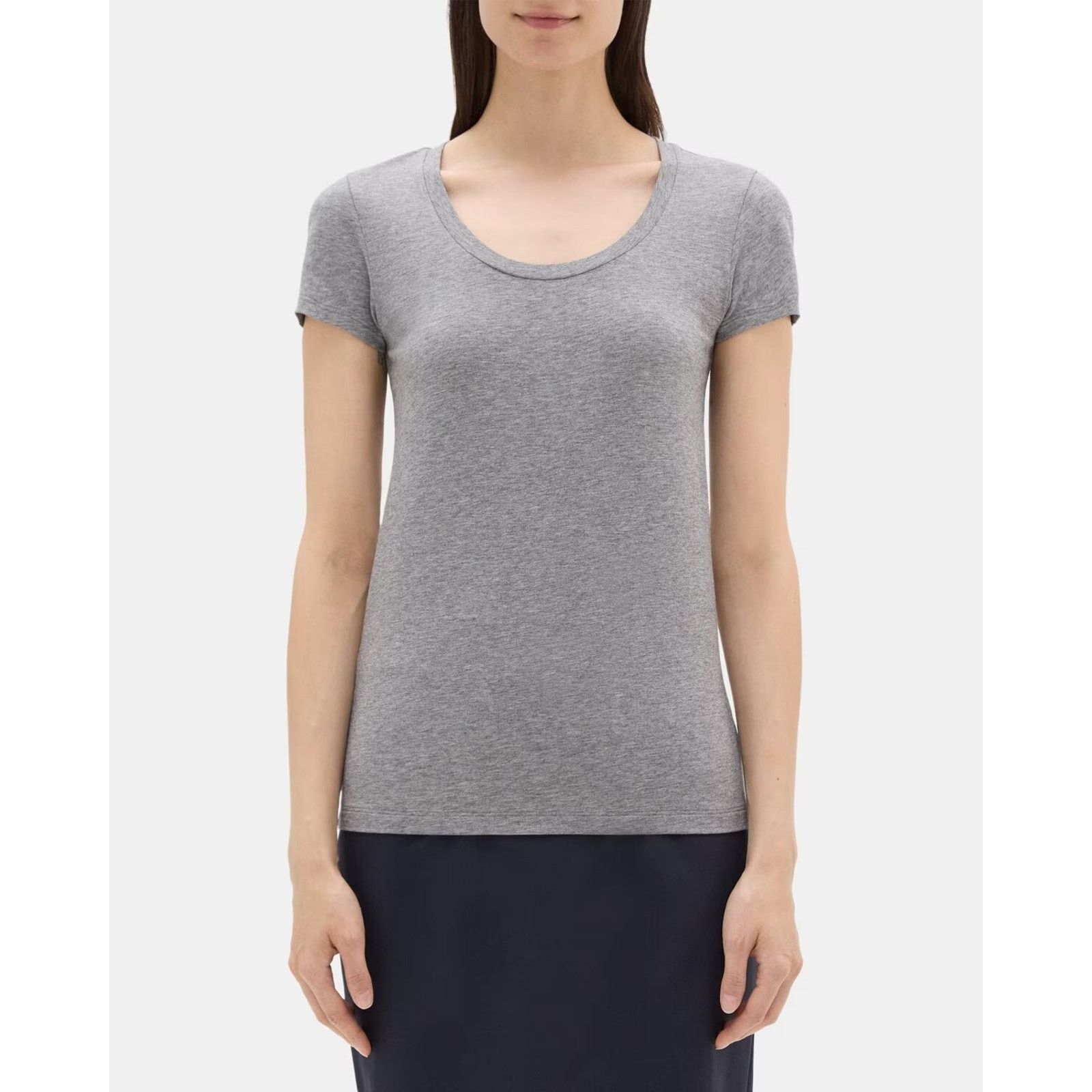 Theory Theory Women Short-Sleeve Tee Stretch Cotton Size M A000508 Size M / US 6-8 / IT 42-44 - 1 Thumbnail