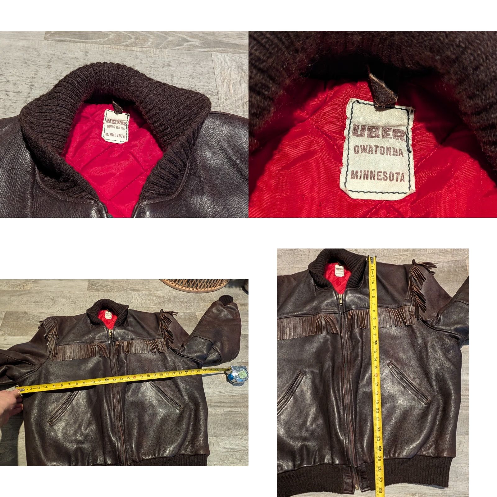 Vintage Vtg Uber Fringed Genuine Leather Bomber Jacket Minnesota USA XL 2XL Quilted Lined Brown 1970s Jacket Mens/Unisex Size XL / US 12-14 / IT 48-50 - 8 Thumbnail