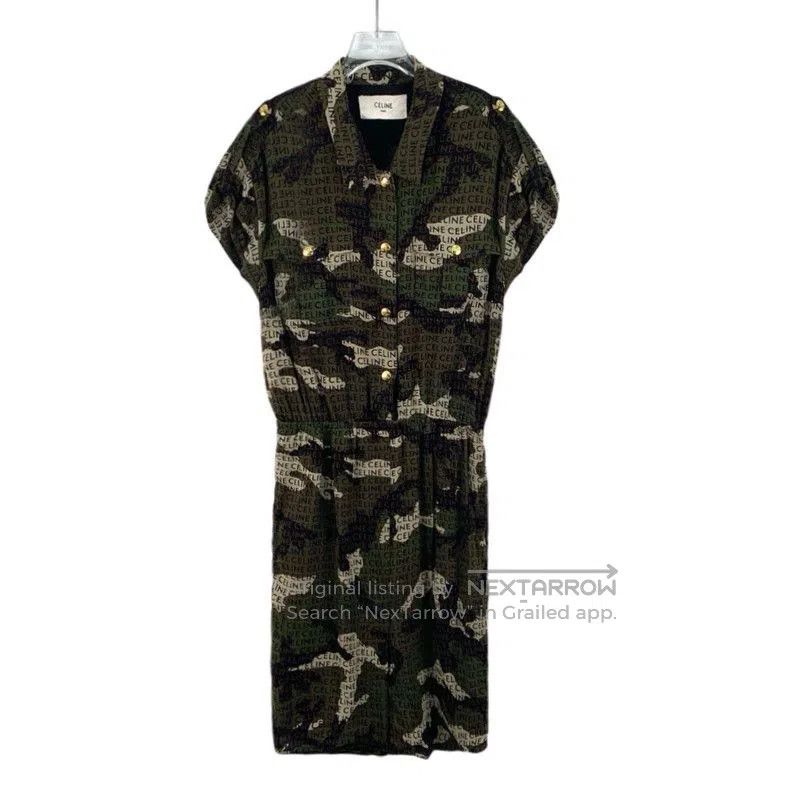 Celine Celine Camo Logo Silk Short. Size US 38 / EU 54 - 1 Thumbnail