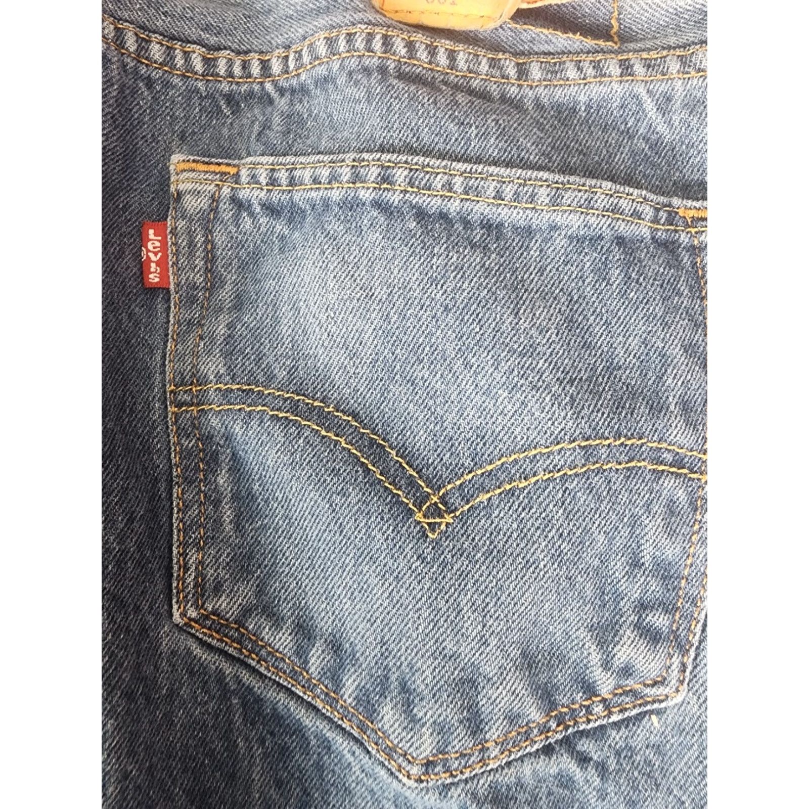 Levi's Levis 501 Jeans Mens 34x29 34x32 Blue Button Fly Straight Distressed Regular Fit Denim 5-Pocket Levi'S 501 Series Mens Jeans City USA Size US 34 / EU 50 - 4 Thumbnail