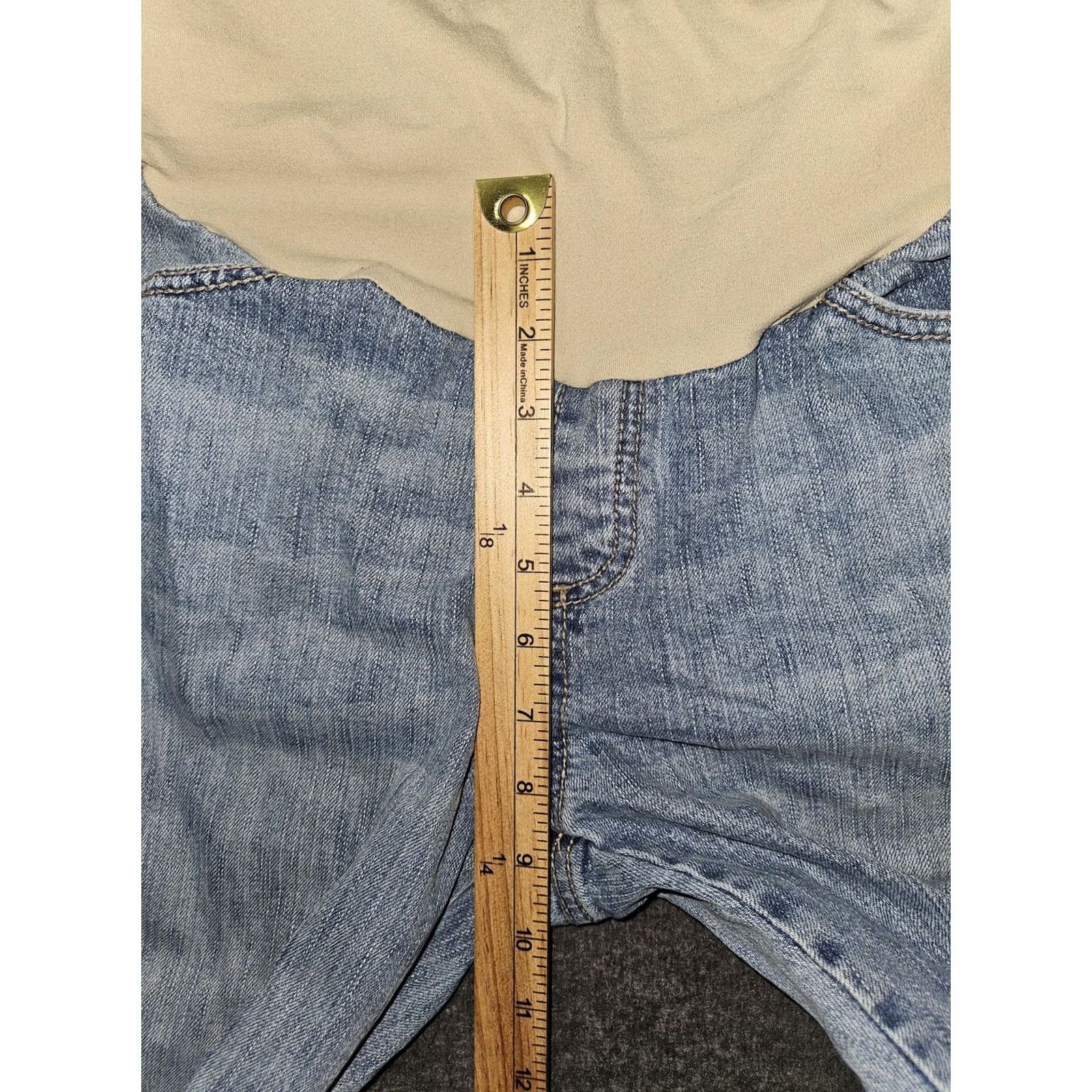 Vintage VINTAGE? No. Motherhood Maternity Jeans Womens L Light Blue Over Belly Bootcut Stretch Denim Shirt? Size 36" / US 14 / IT 50 - 4 Thumbnail
