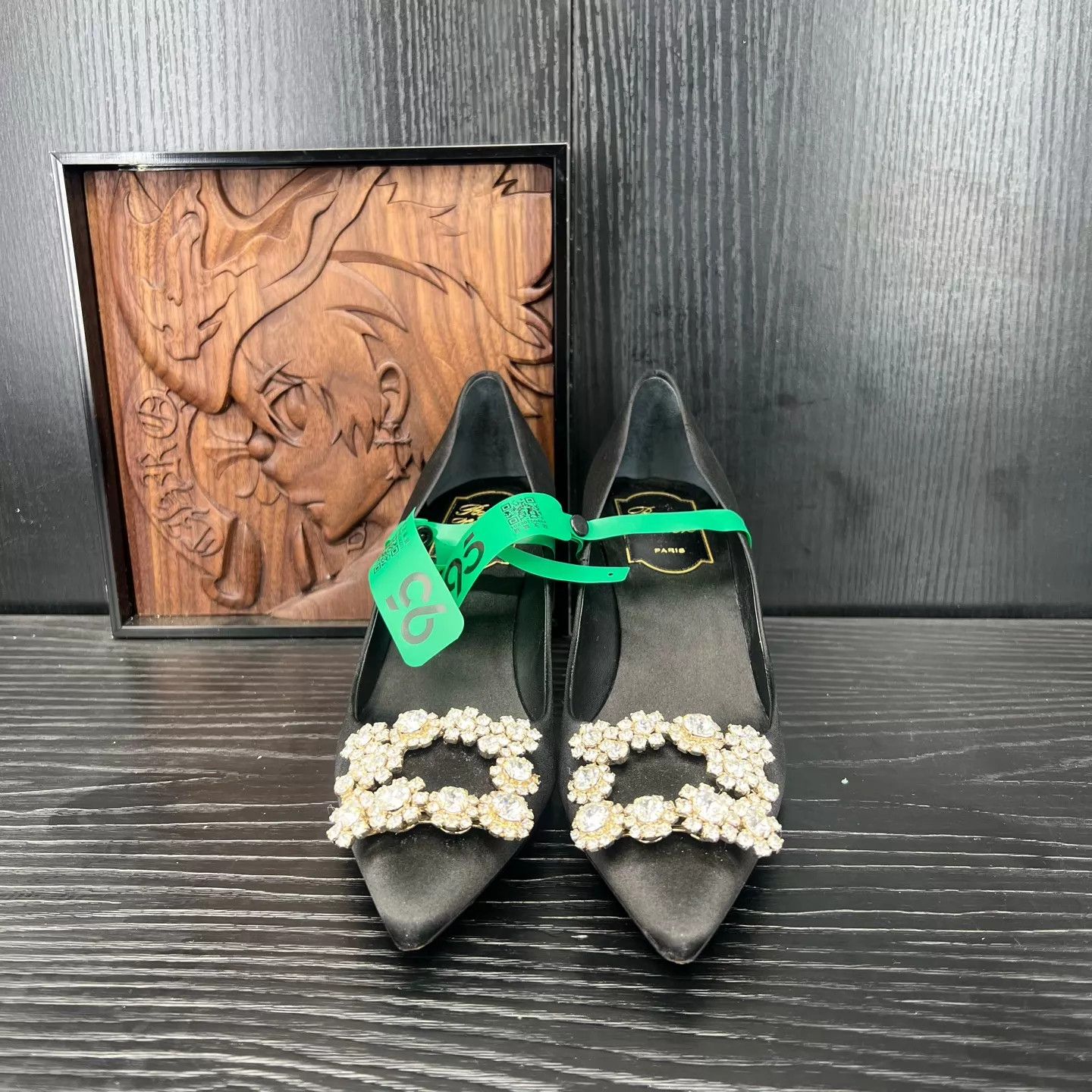 Roger Vivier RV women's Black Crystal-Embellished Heels 36 (minor scuffs) Size US 5.5 / IT 35.5 - 4 Thumbnail